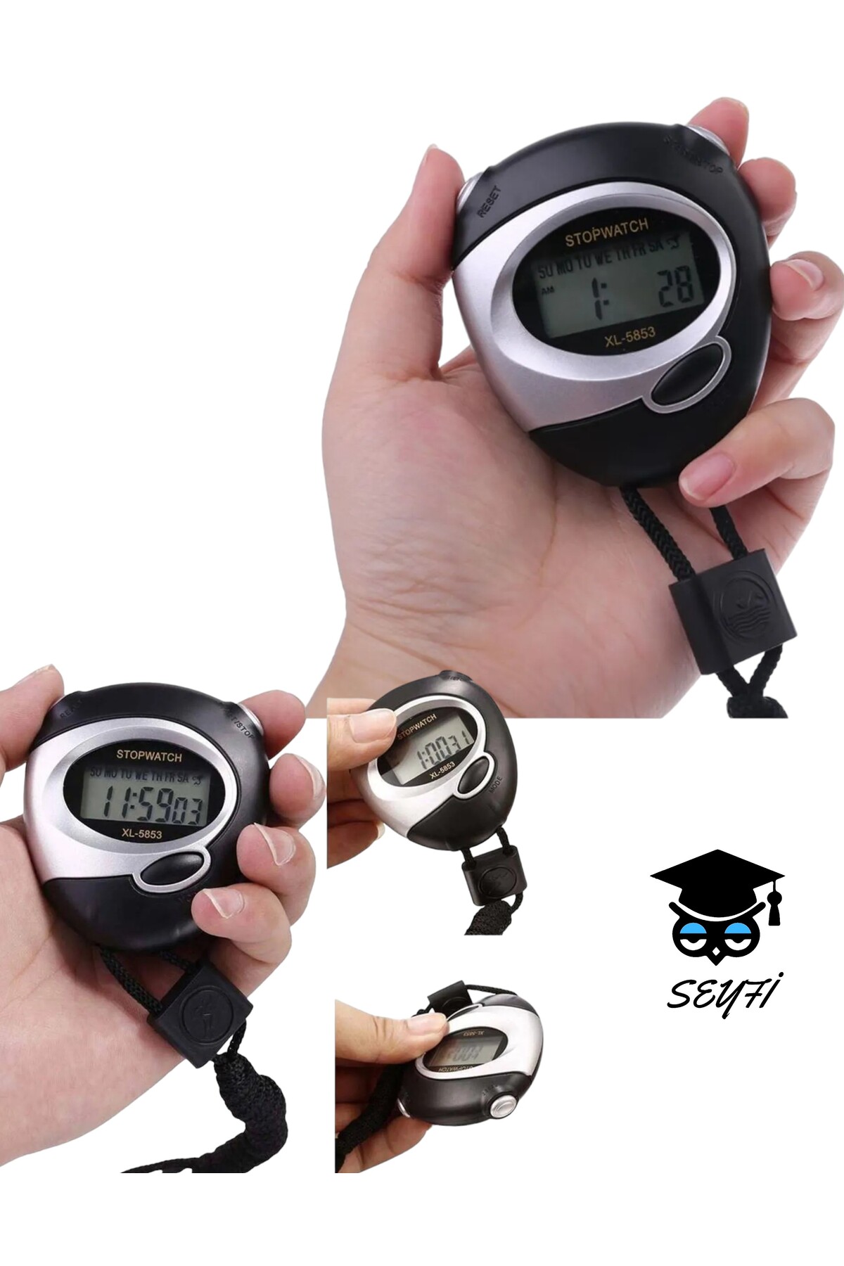 SEYFİKİRTASİYE Su Geçirmez Dijital Kronometre