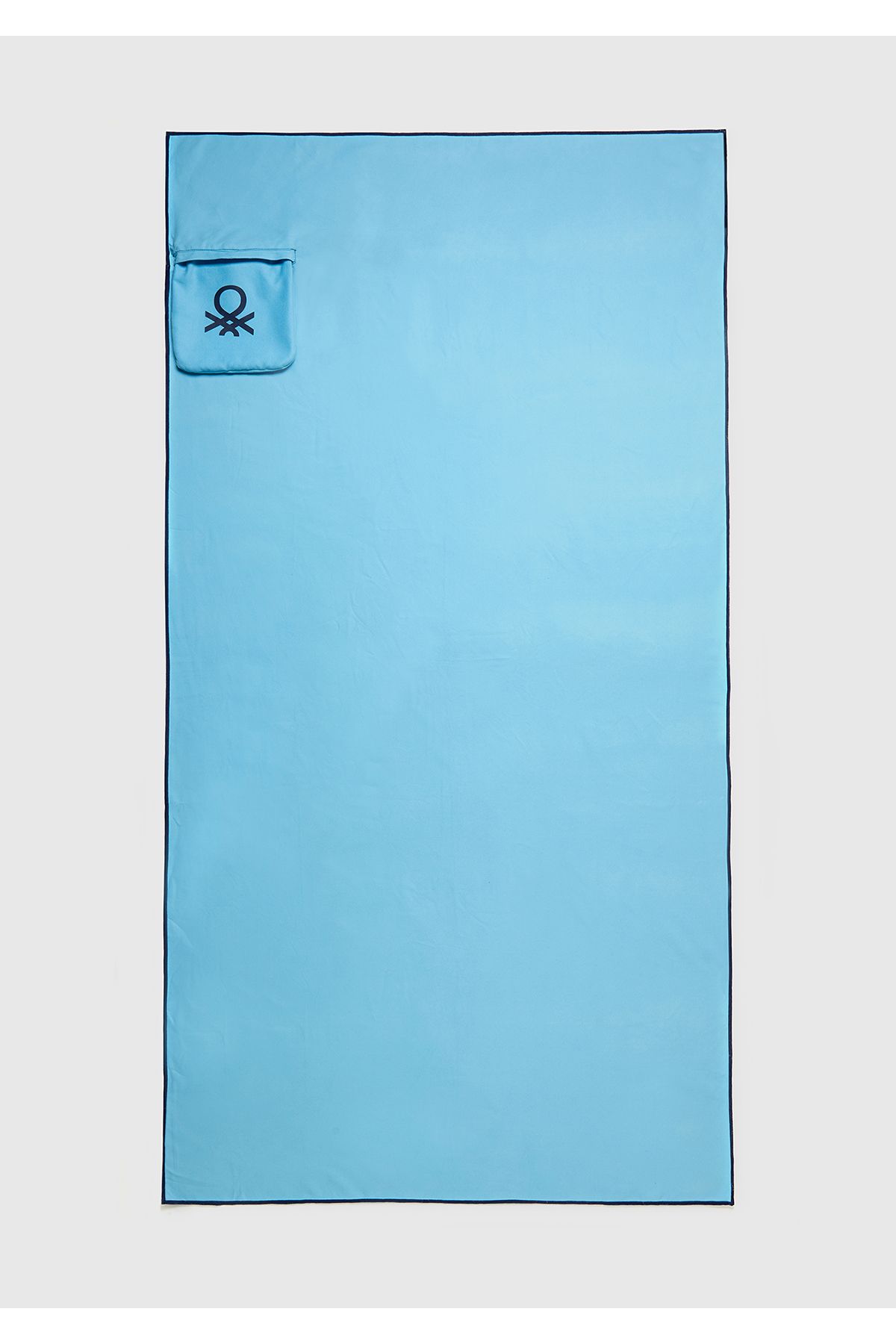 Мужское голубое морское полотенце с монохромным логотипом United Colors of Benetton и сумкой 624P6HUX1800L