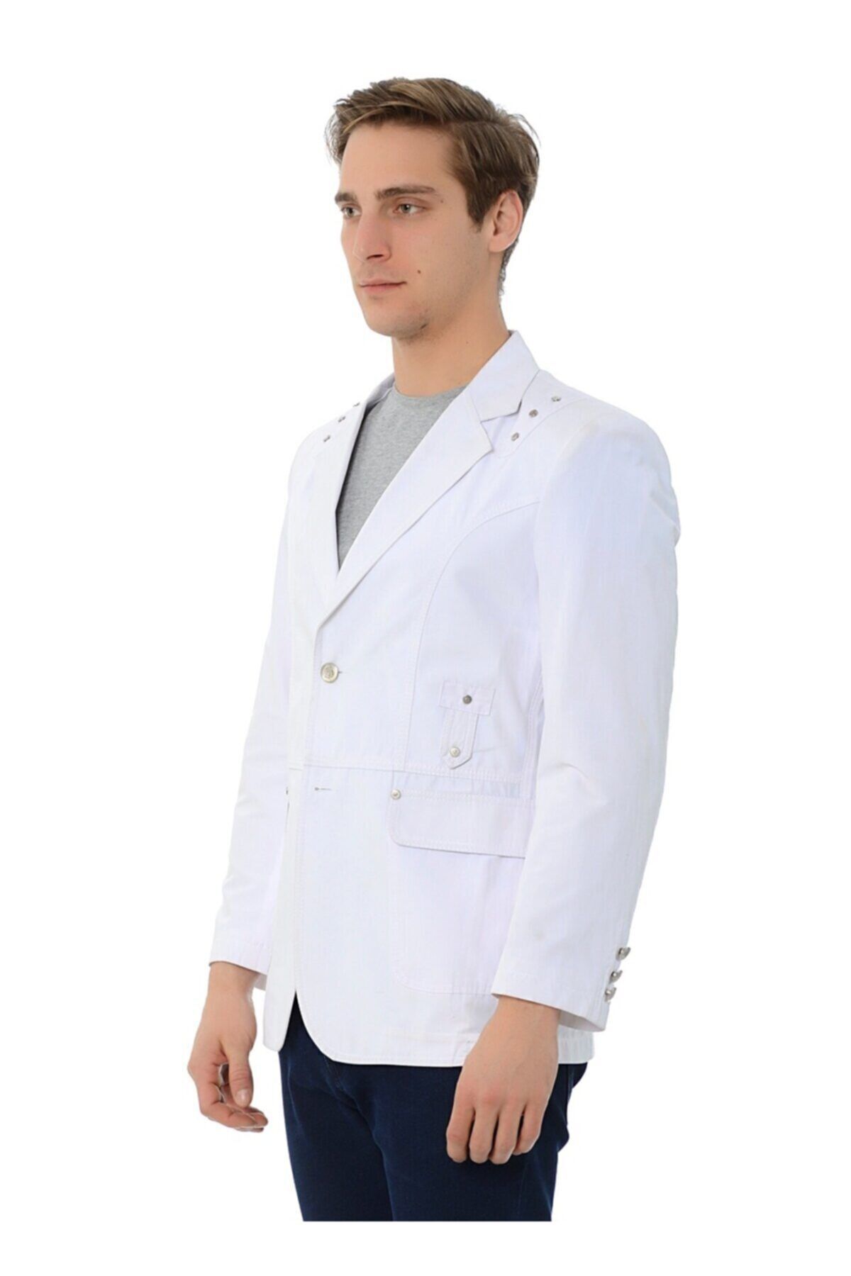 ژاکت مردانه سفید SPOSO | G-125 اورجینال - تصویر 3