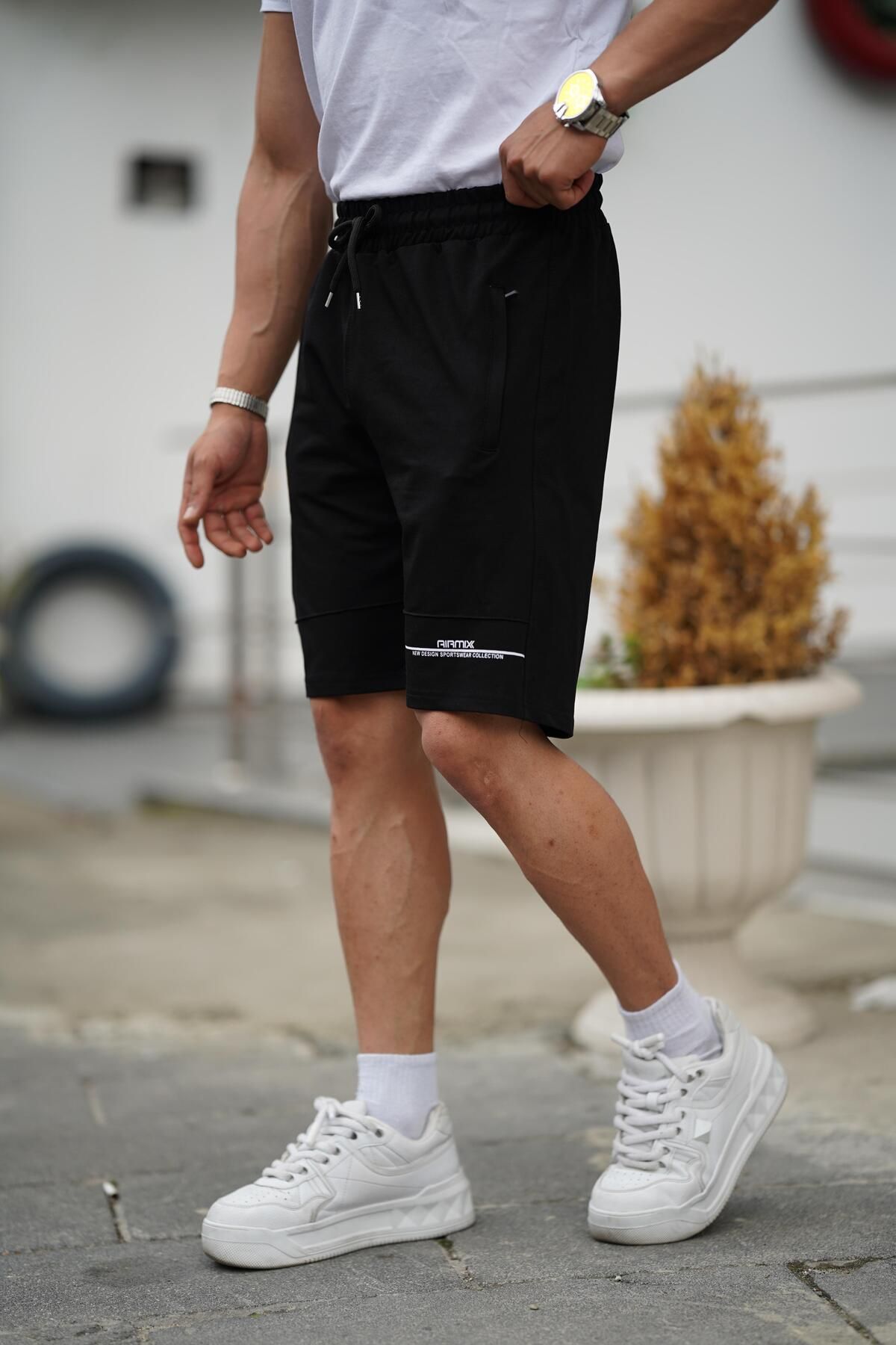 Erkek Comfort Fit Siyah Şort & Bermuda