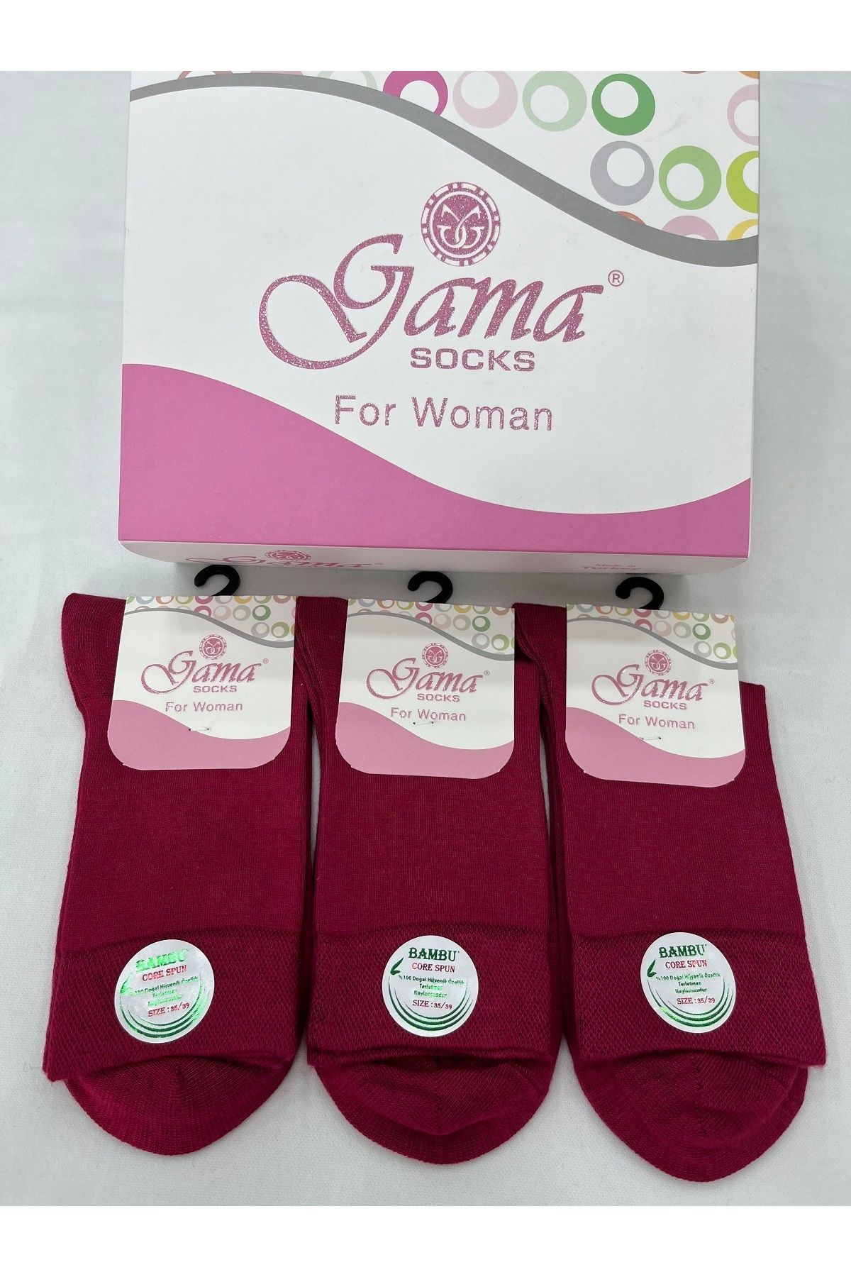 Gama Çorap-3 Bucuri Bambus Natural 100% Subțire Vară Fără Nailon Priză Femei 1
