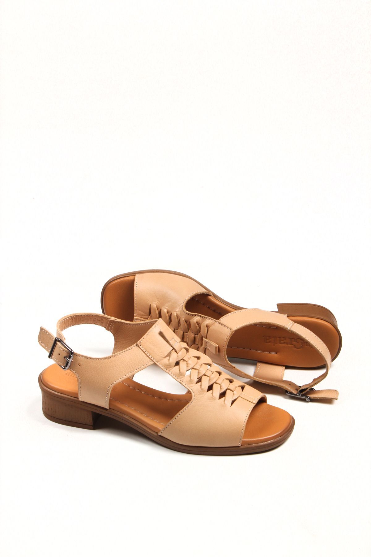 صندل زنانه بژ Shan | 131464 اورجینال - تصویر 4