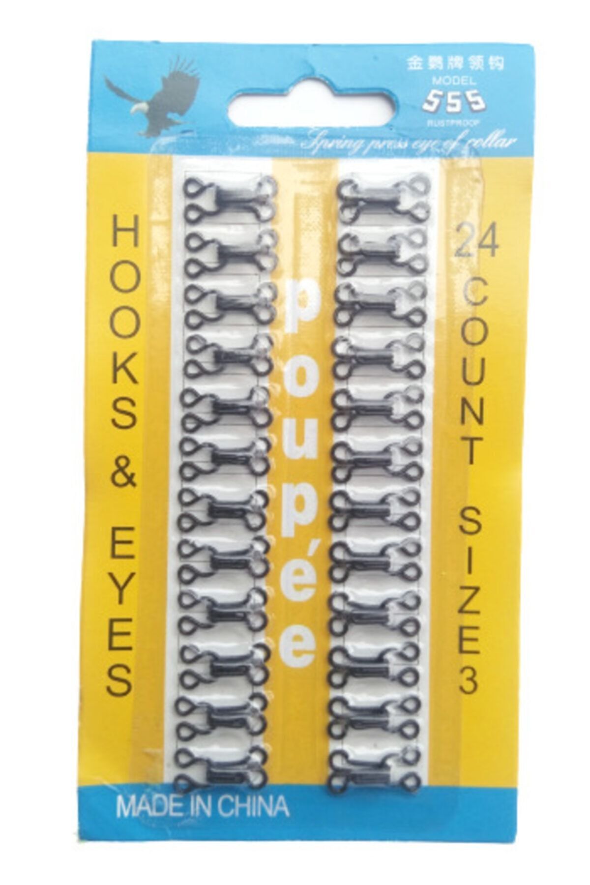 Staple Clasp Metal Black 3 No 24 Pieces