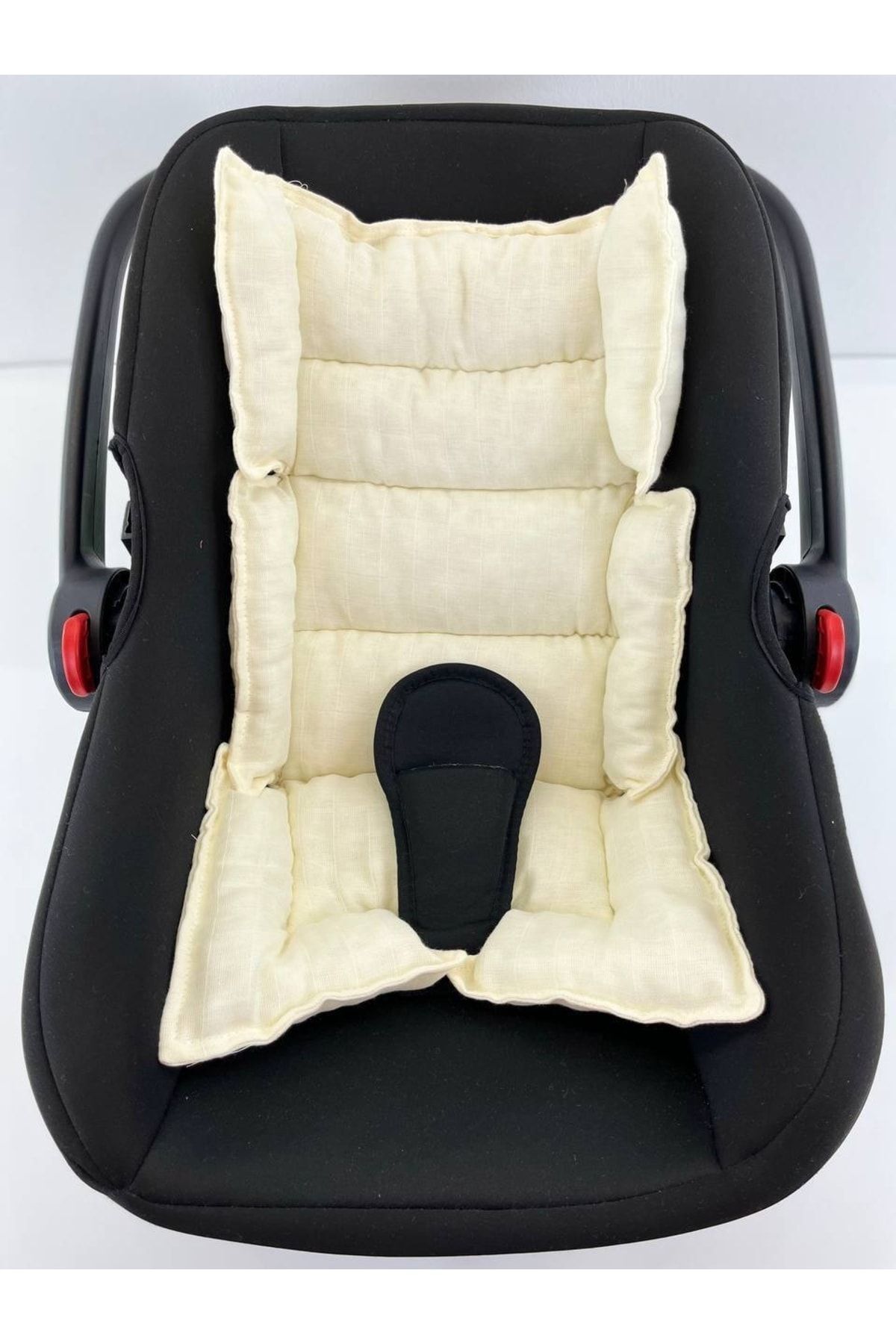 Puro Cotone %100 Pamuk Müslin Puset Örtüsü Ve Puset Minderi Ekru fotoğrafı 2 (önizleme)