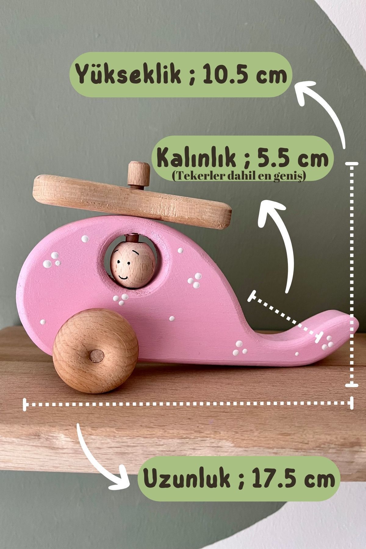 DORU Doğal Organik Ahşap Montessori Oyuncak Helikopter Bebek Çocuk Odası Dekor Hediye Fotoğraf Çekim fotoğrafı 5 (önizleme)