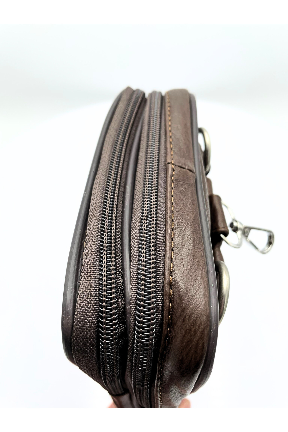 willpolo  Hakiki Deri Kahverengi Hakiki Deri Askılı Erkek Omuz Çantası Postacı Çanta - Görsel 5