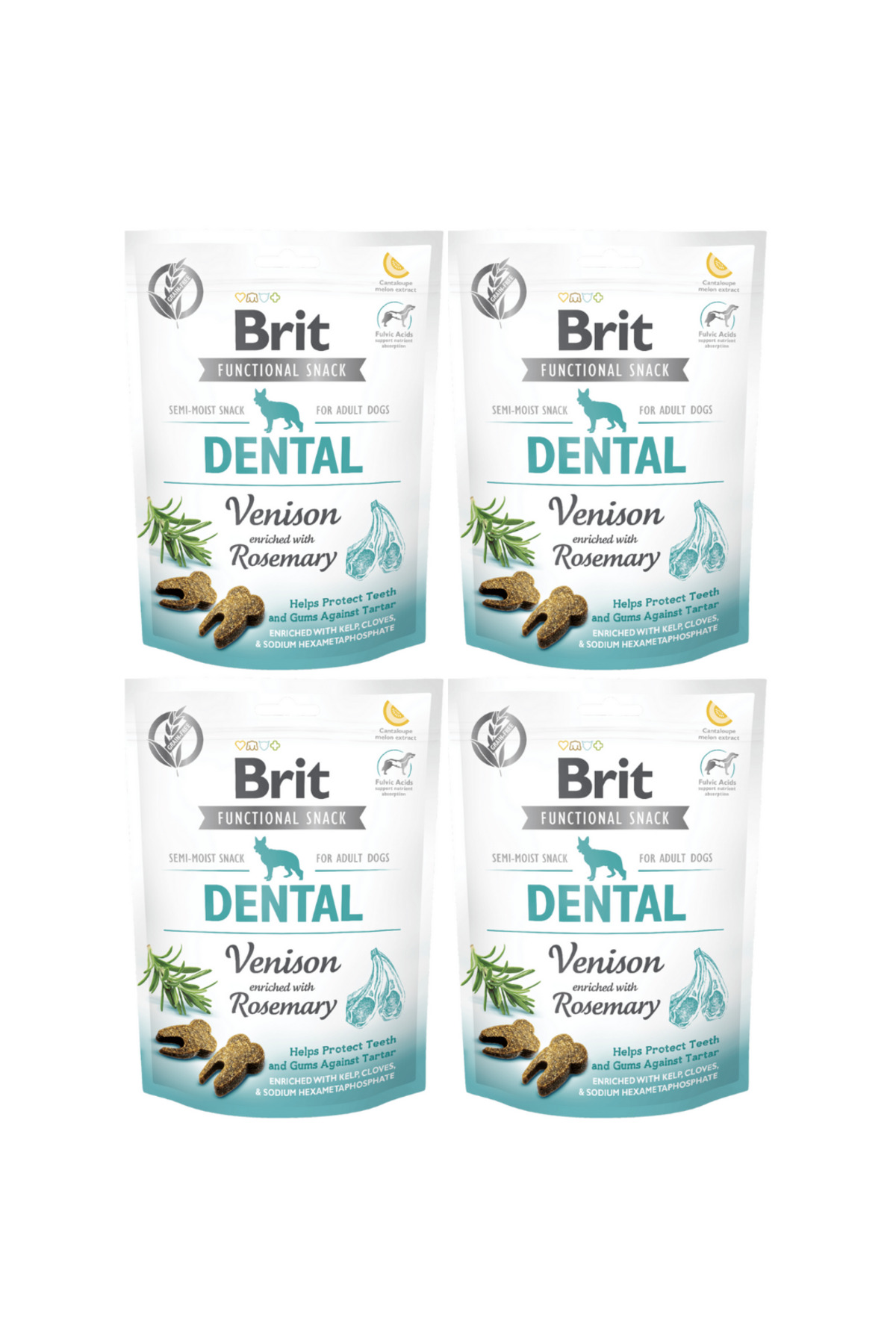 Brit Dental Biberiye ve Geyik Etli Diş Sağlığı için Köpek Ödülü 150gr - 4 Adet