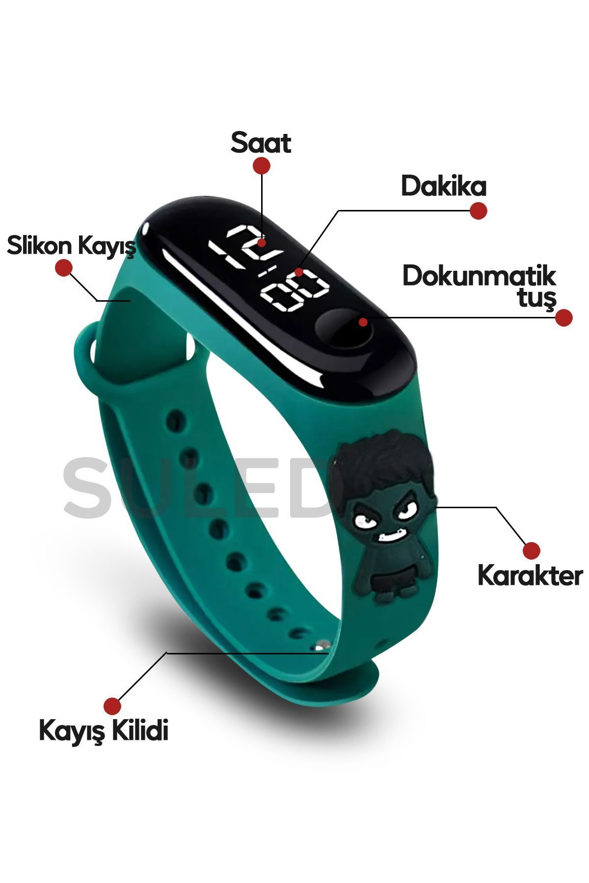SULED Ak ll Cocuk Kol Saati Guvenli Led Su Gecirmez Silikon Dokunmatik Super Kahraman Figurlu Fiyat Yorumlar Trendyol
