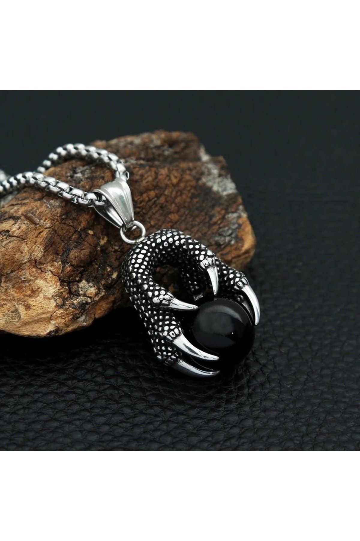 YuChic-Ragnarok Gothic - Dragon Claw Black Moon Necklace 5