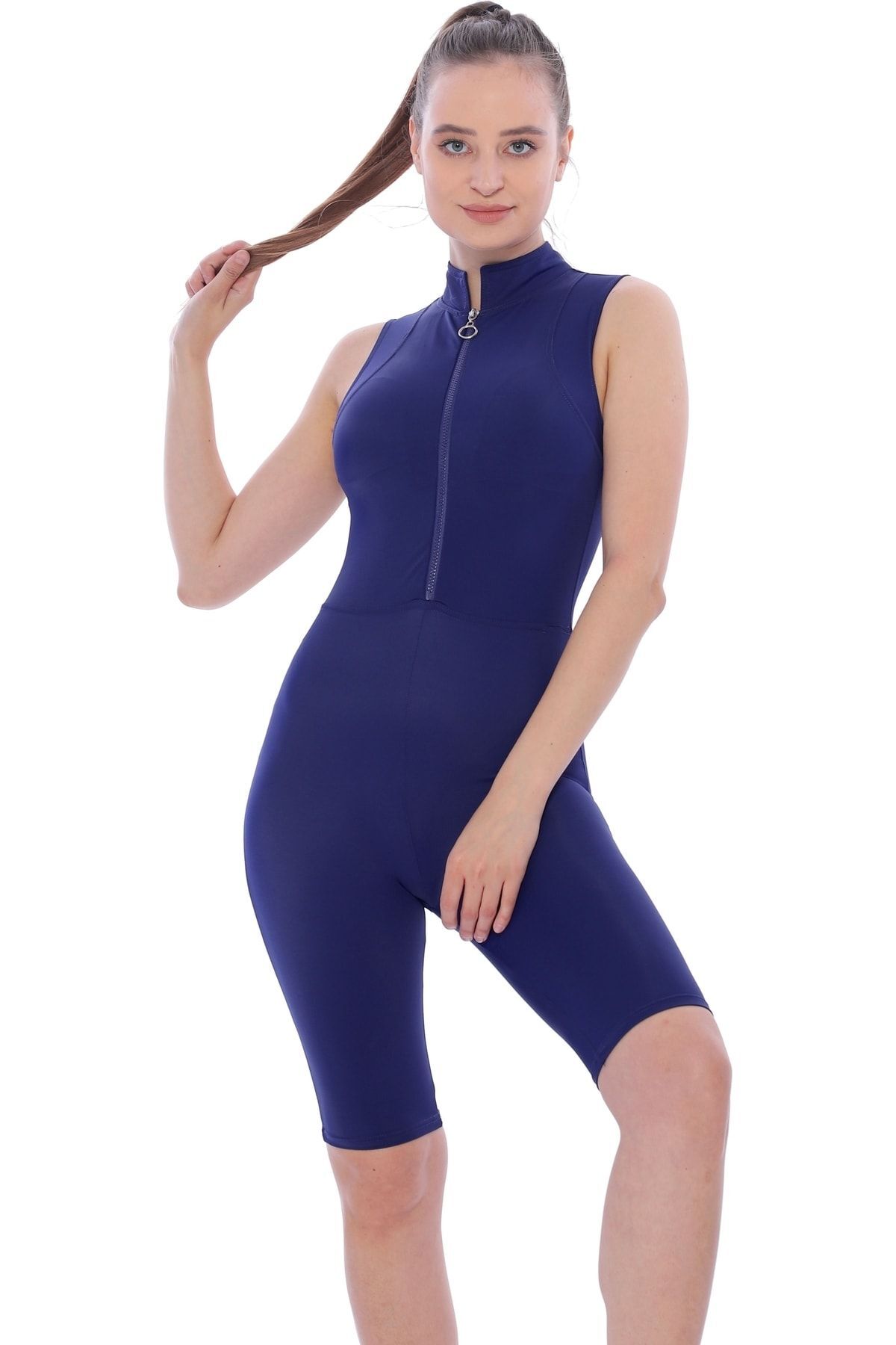 Women's Shorty Short Scuba Sailing Rafting Surfing Swimming and Diving Suit Navy Blue 1.5 Mm