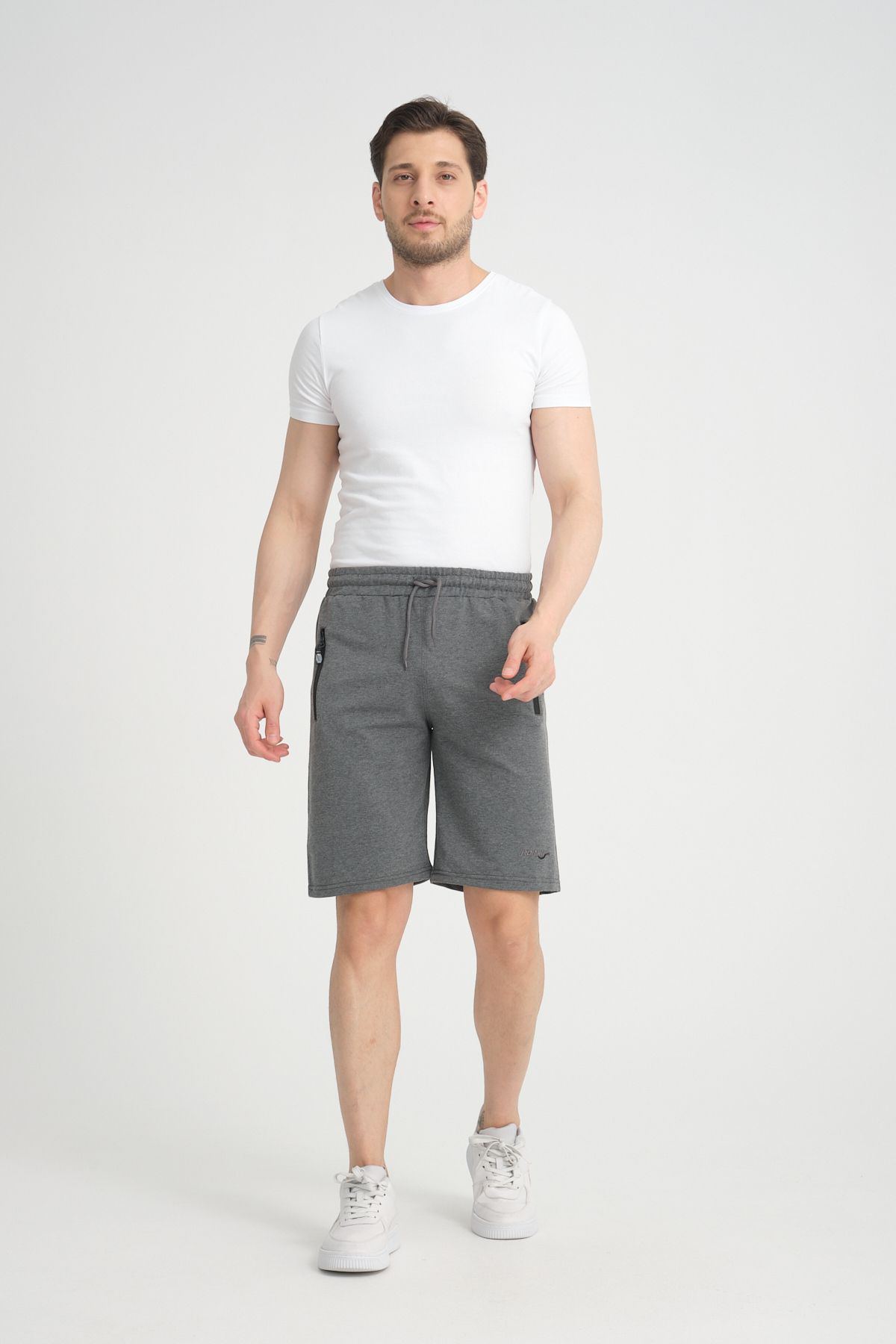 RDR-X-Men's Anthracite Combed Fabric Bermuda Shorts 7