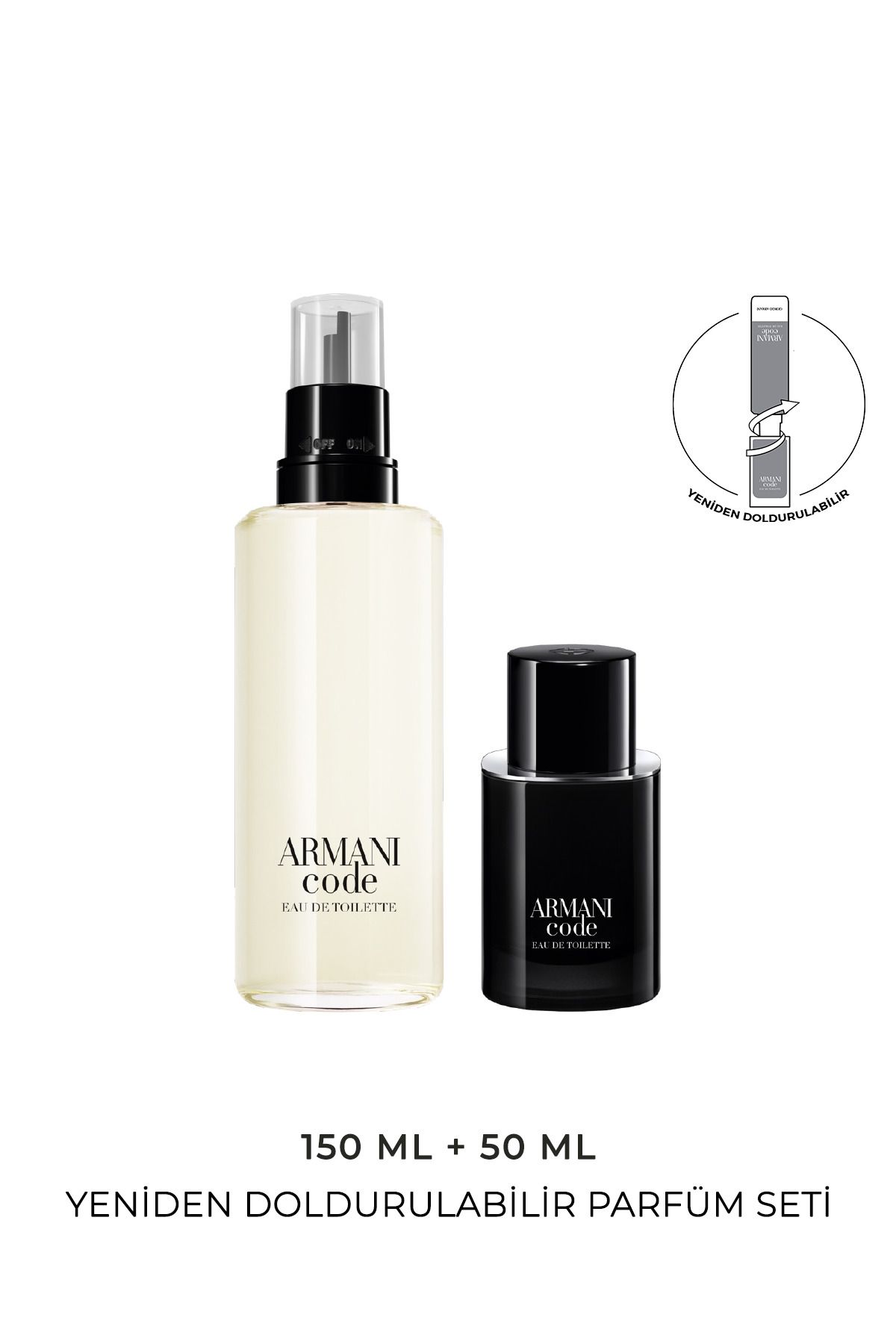 Giorgio Armani Code EDT 50 мл и 150 мл многоразового мужского парфюмерного набора 7829999999140 VB829140