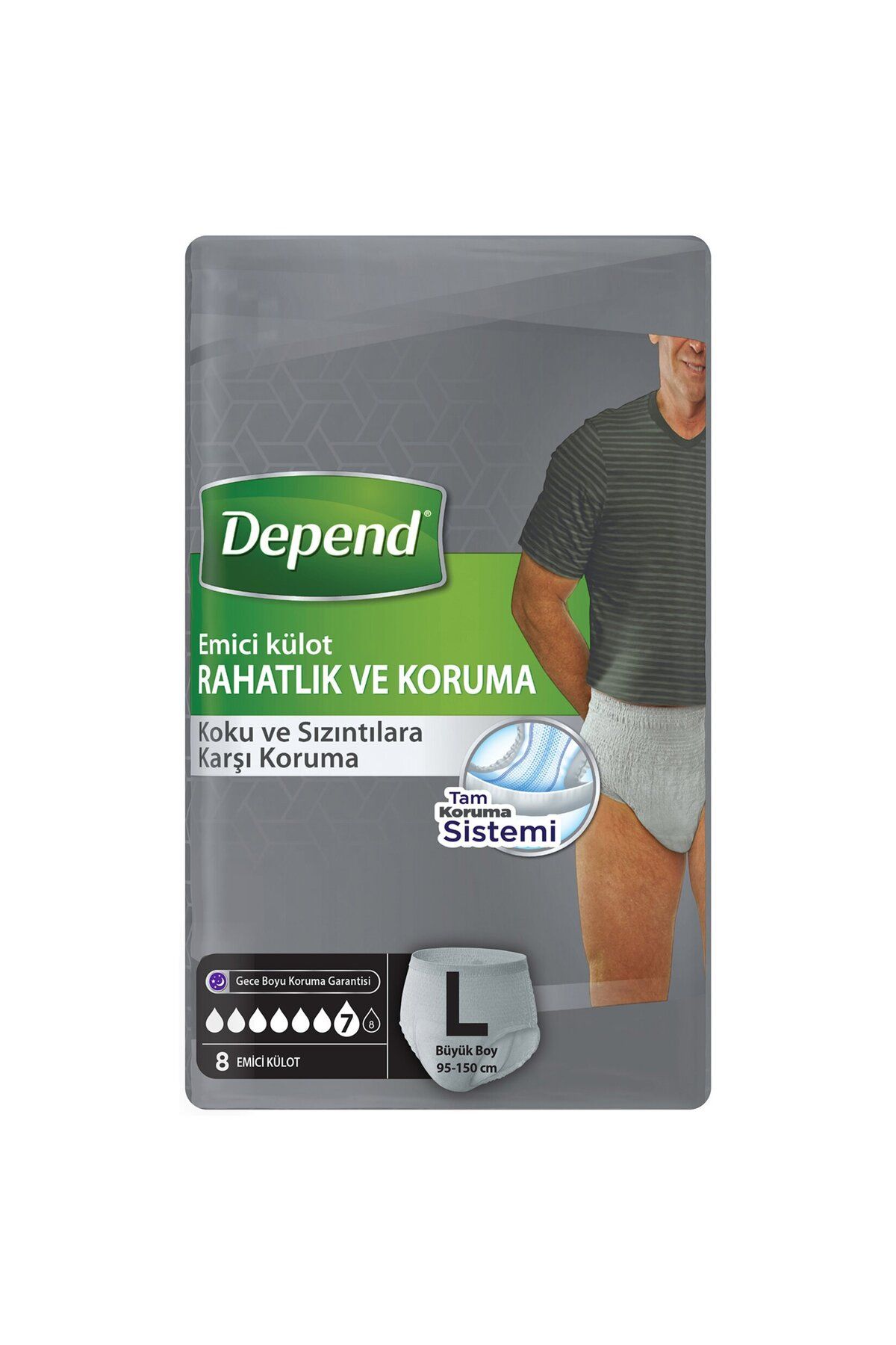 Мужские впитывающие трусы Depend, большие, 8 шт. 31108066