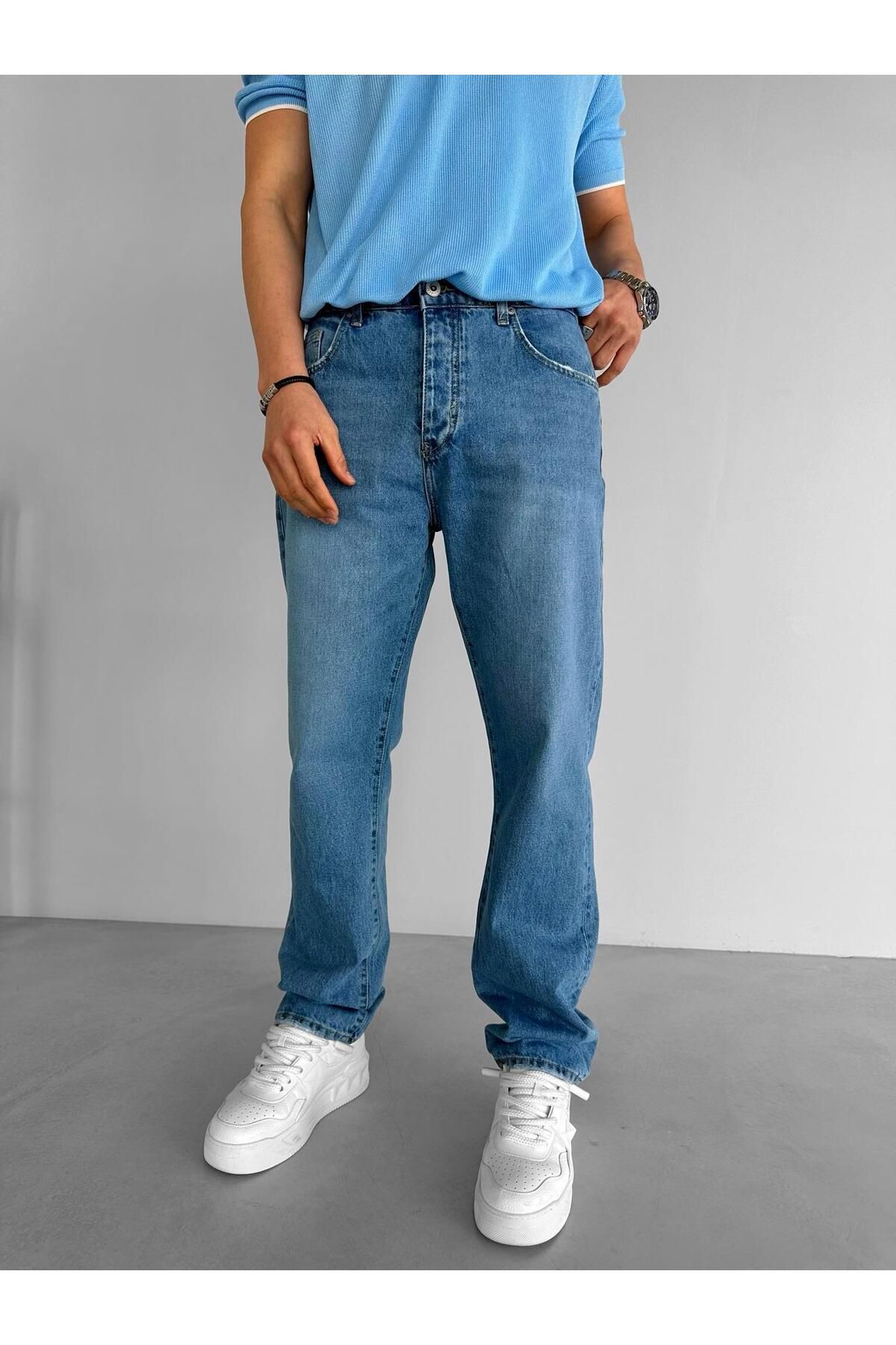 ablikaonline Джинсовые брюки прямого кроя Baggy Fit, синие JEN.0074