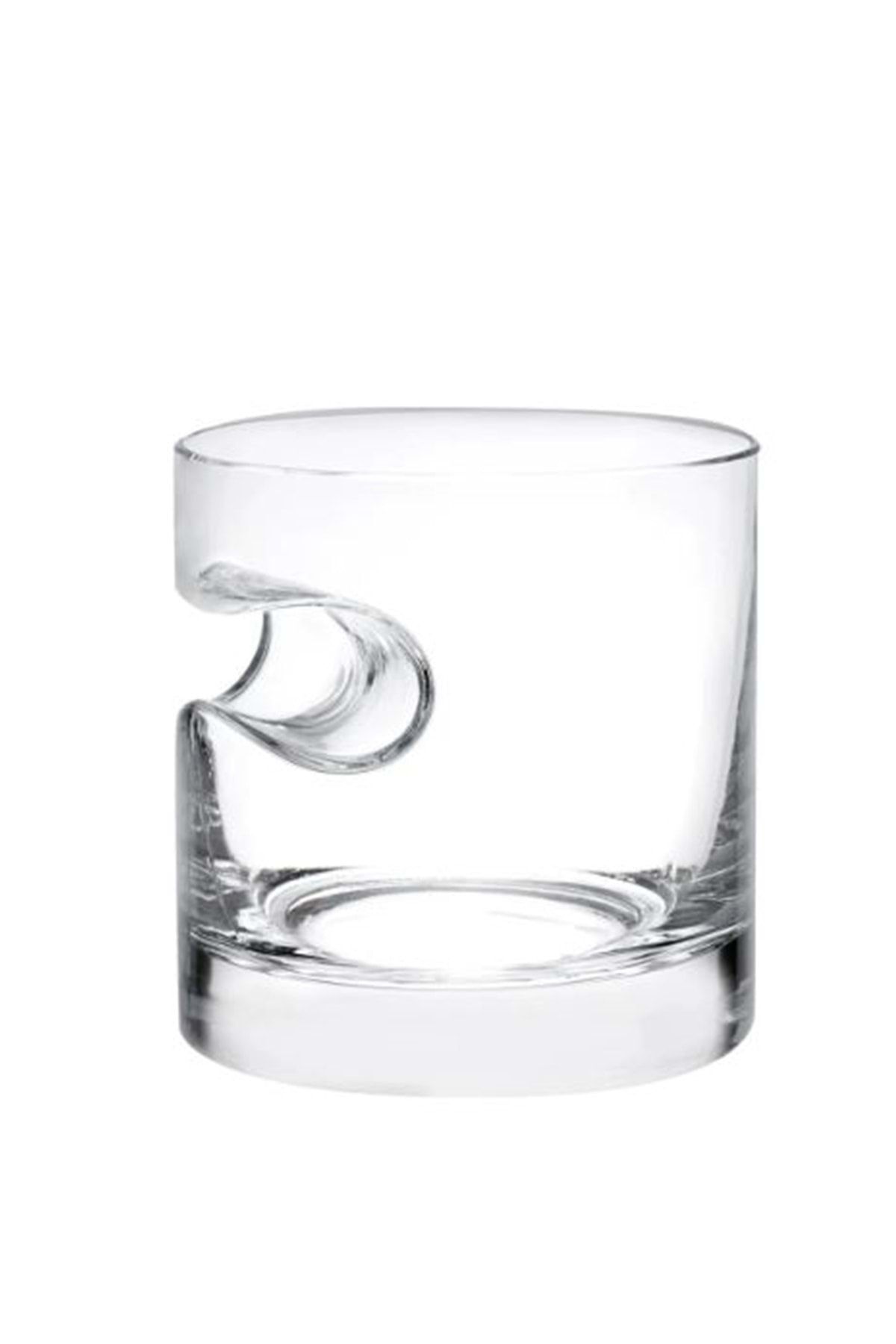 Handmade Glass Cigar Indented Whiskey Glass 9x9 Cm