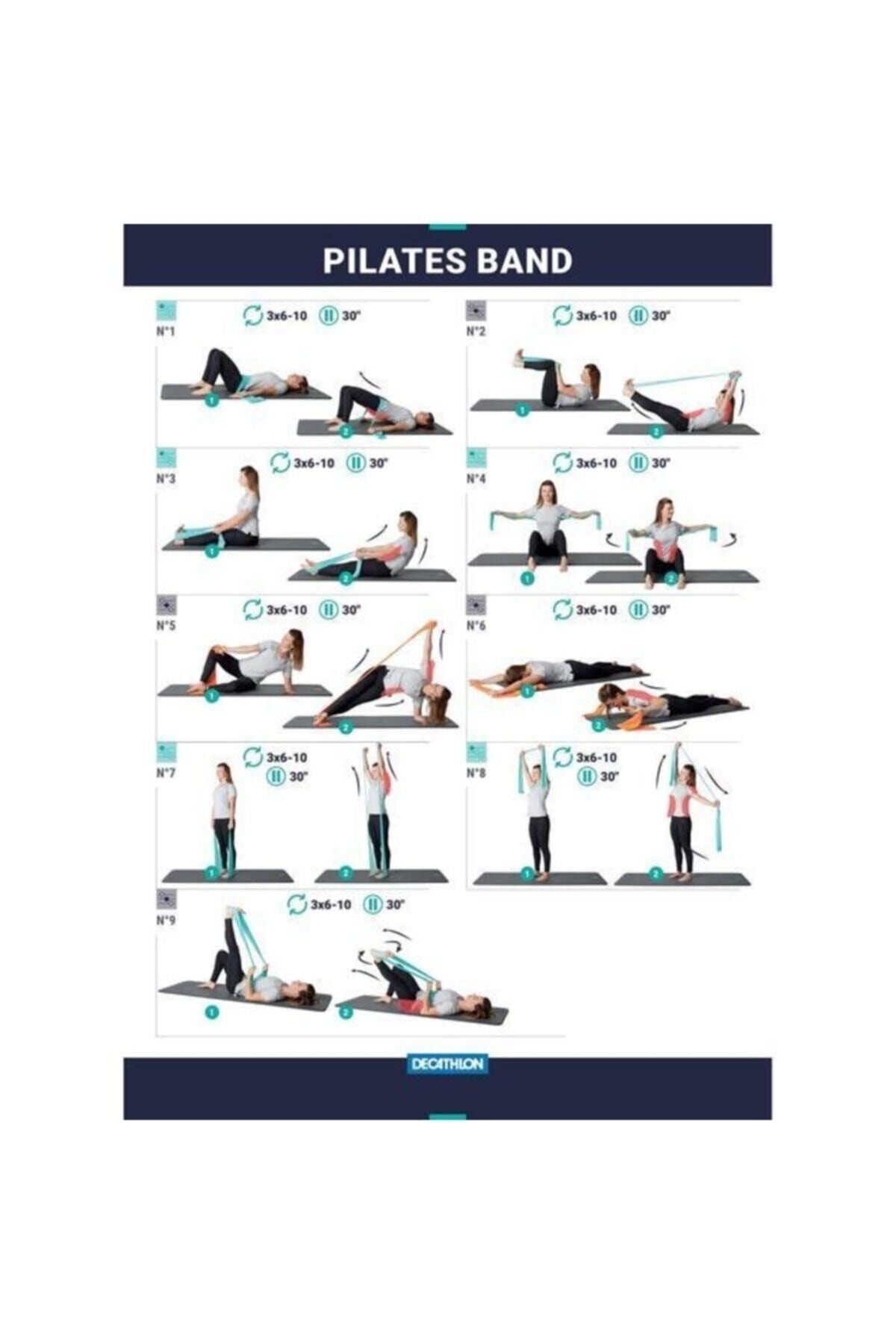 کش مقاومتی قرمز متوسط سخت توسط Nyamba Pilates Band Medium 3 kg Bordeaux Europestore 100 200 Decathlon
