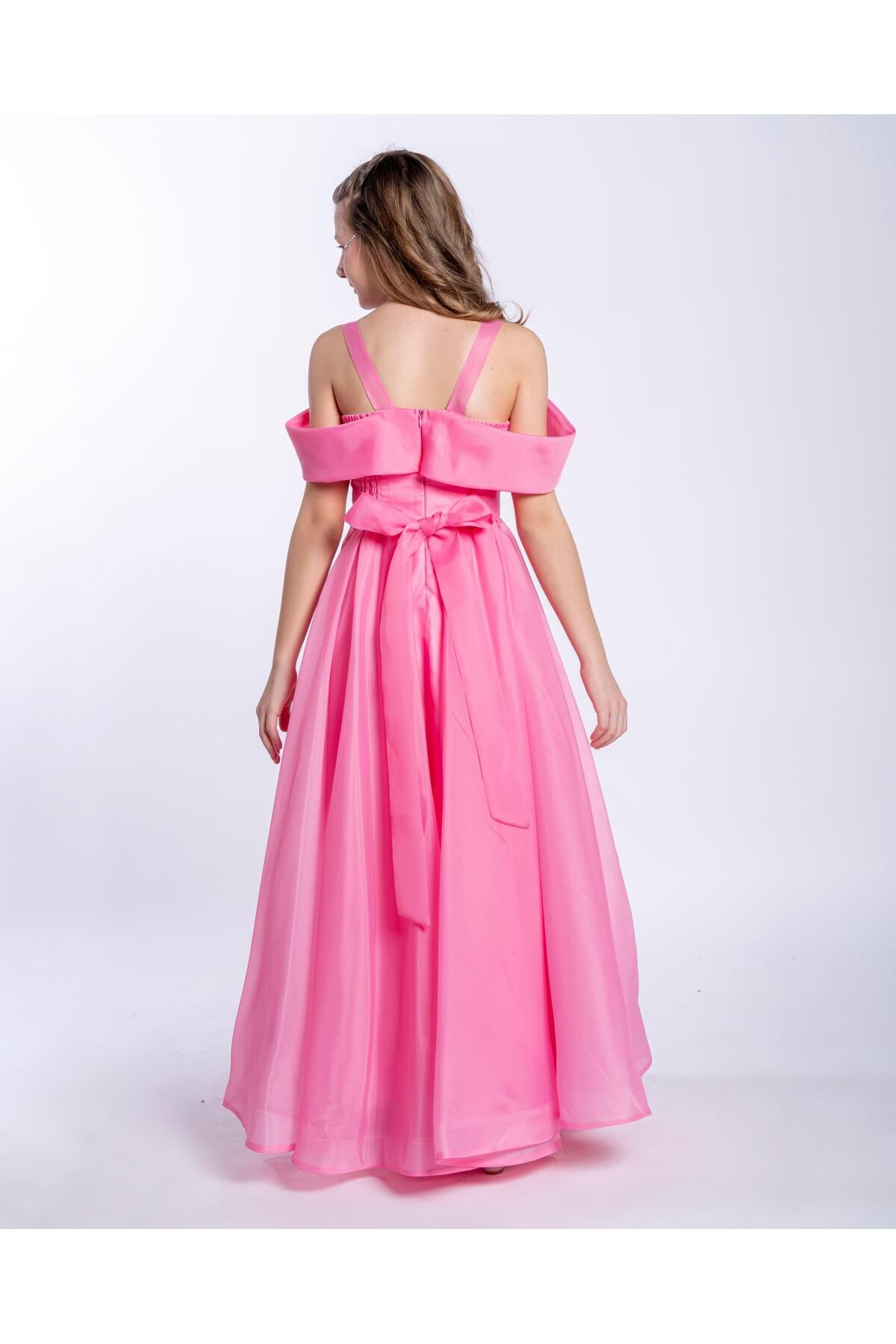 Mutlu City-New Fashion Shiny Girl's Evening Dress - Shoulder Detail, Full Fit 5417 2