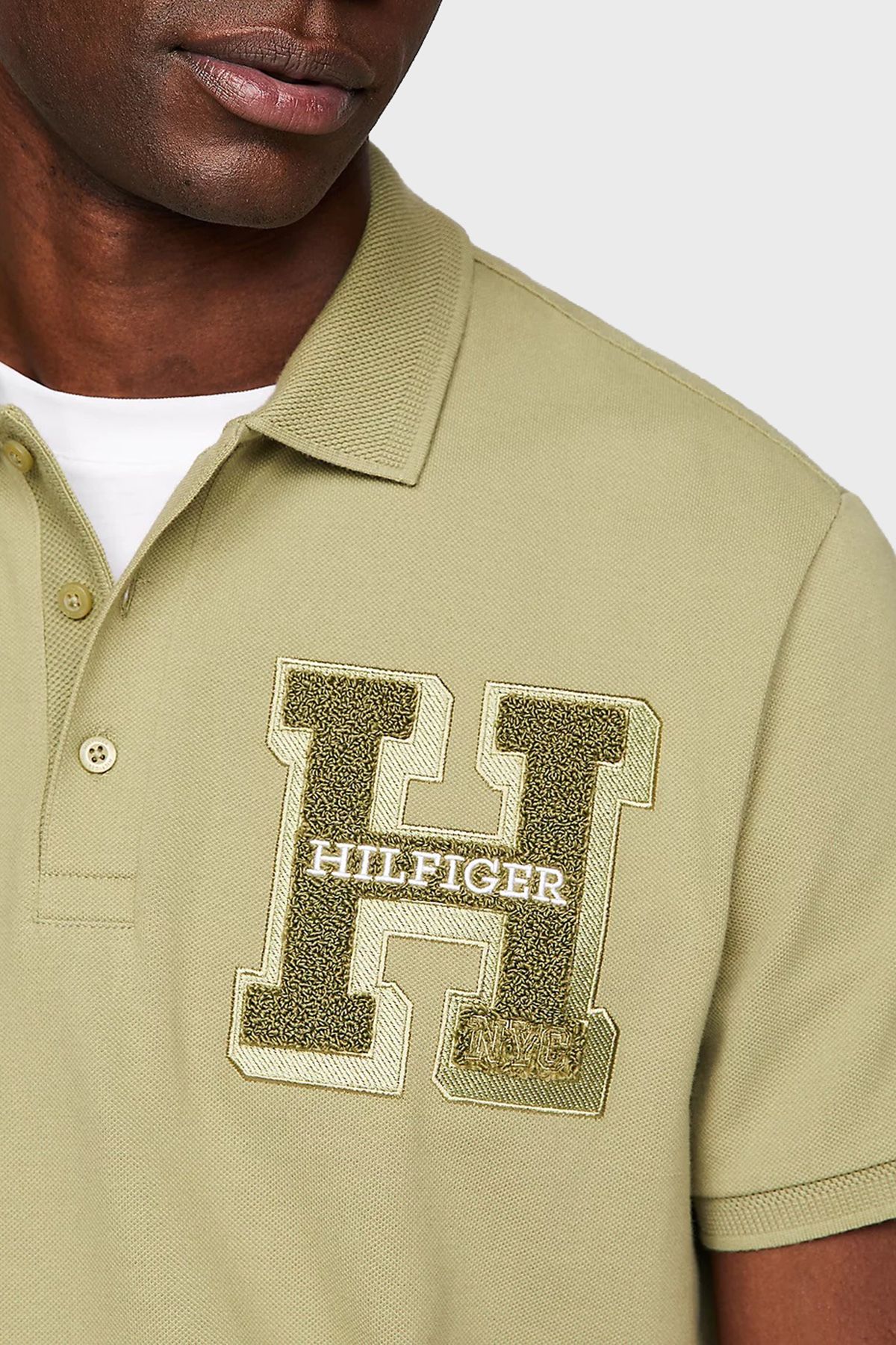 Tommy Hilfiger تی شرت یقه ای یقه پولو 100% نخی معمولی با لوگوی مونوگرام تی شرت پولو مردانه MW0