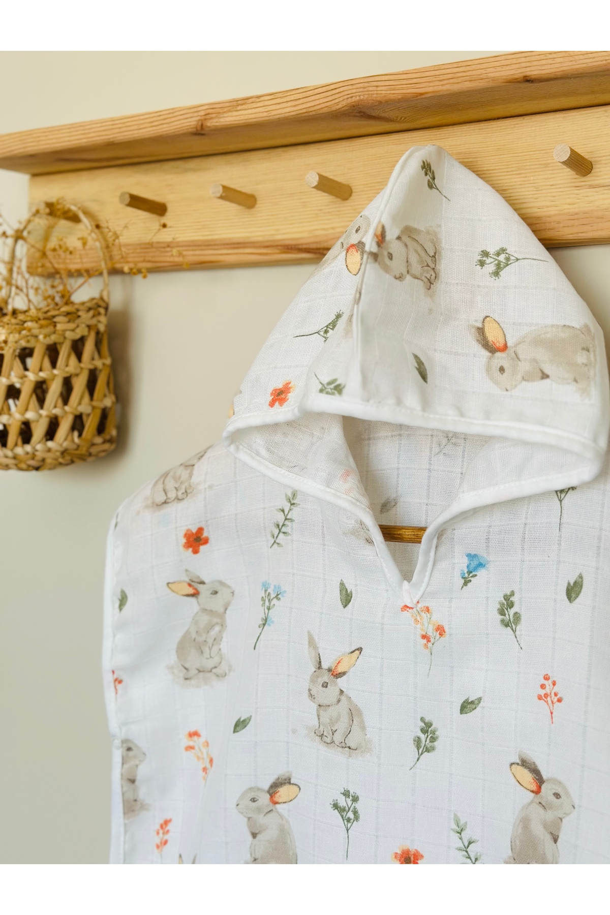 JUNİPERUS Organik %100 Pamuk Müslin Kapşonlu Plaj Çocuk Bebek Panço Bornoz Banyo Havlu 9 Yaşa Kadar fotoğrafı 2 (önizleme)