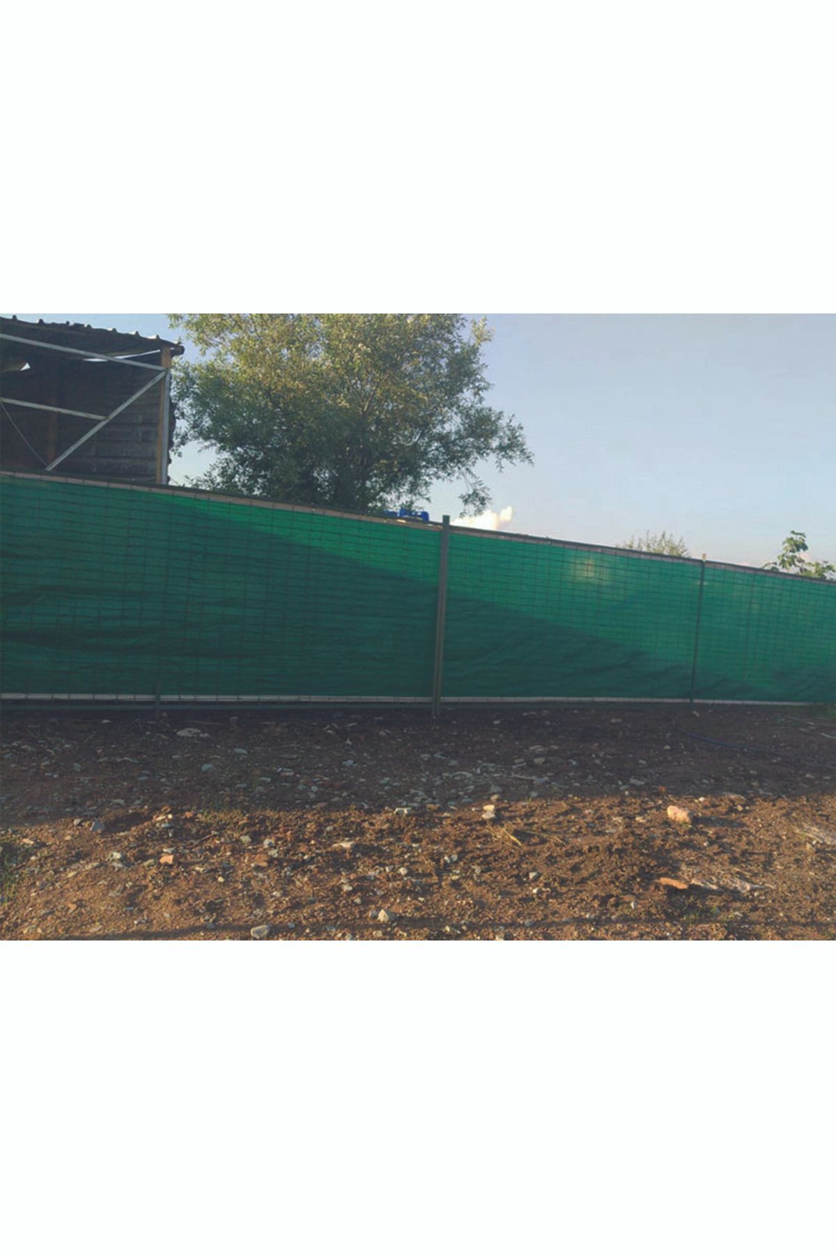 %95'lik 1,5m x 3m Gölgelik-Bahçe Çit Filesi-Şeritli Halkalı - Yeşil 6
