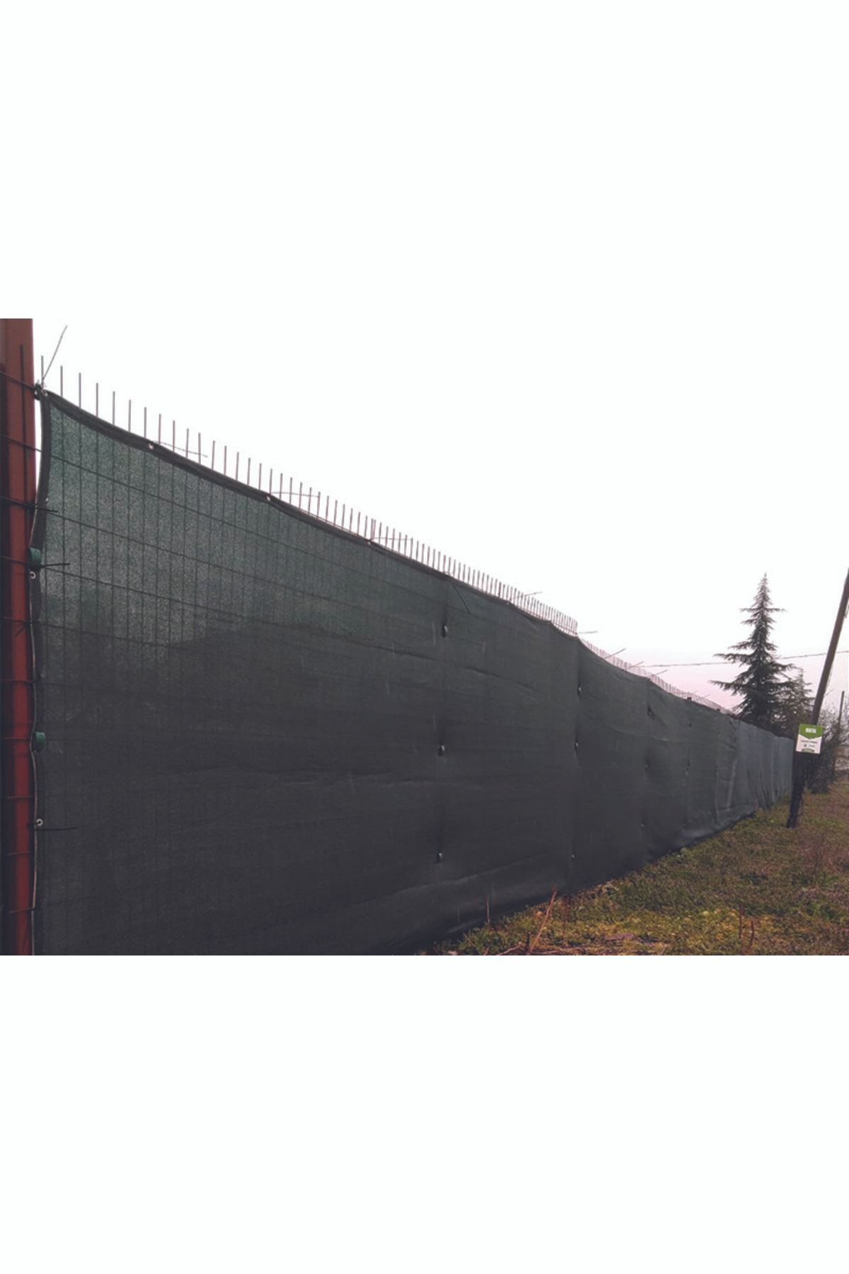 %95'lik 1,5m x 9m Gölgelik-Bahçe Çit Filesi-Şeritli Halkalı - Yeşil 3