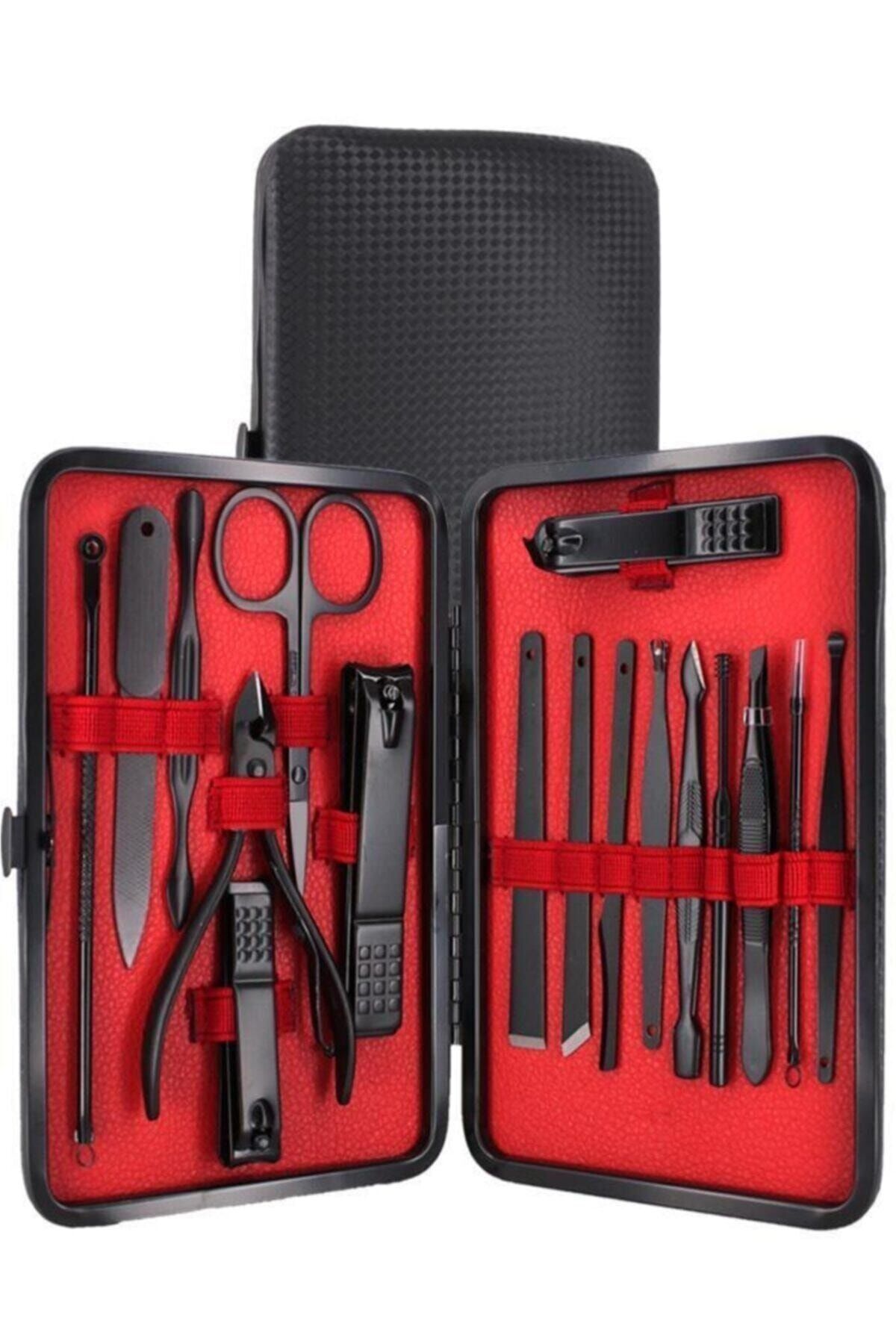 MUJGAN 17'li Profesyonel Deri Çantalı Manikür-pedikür Tırnak Bakım