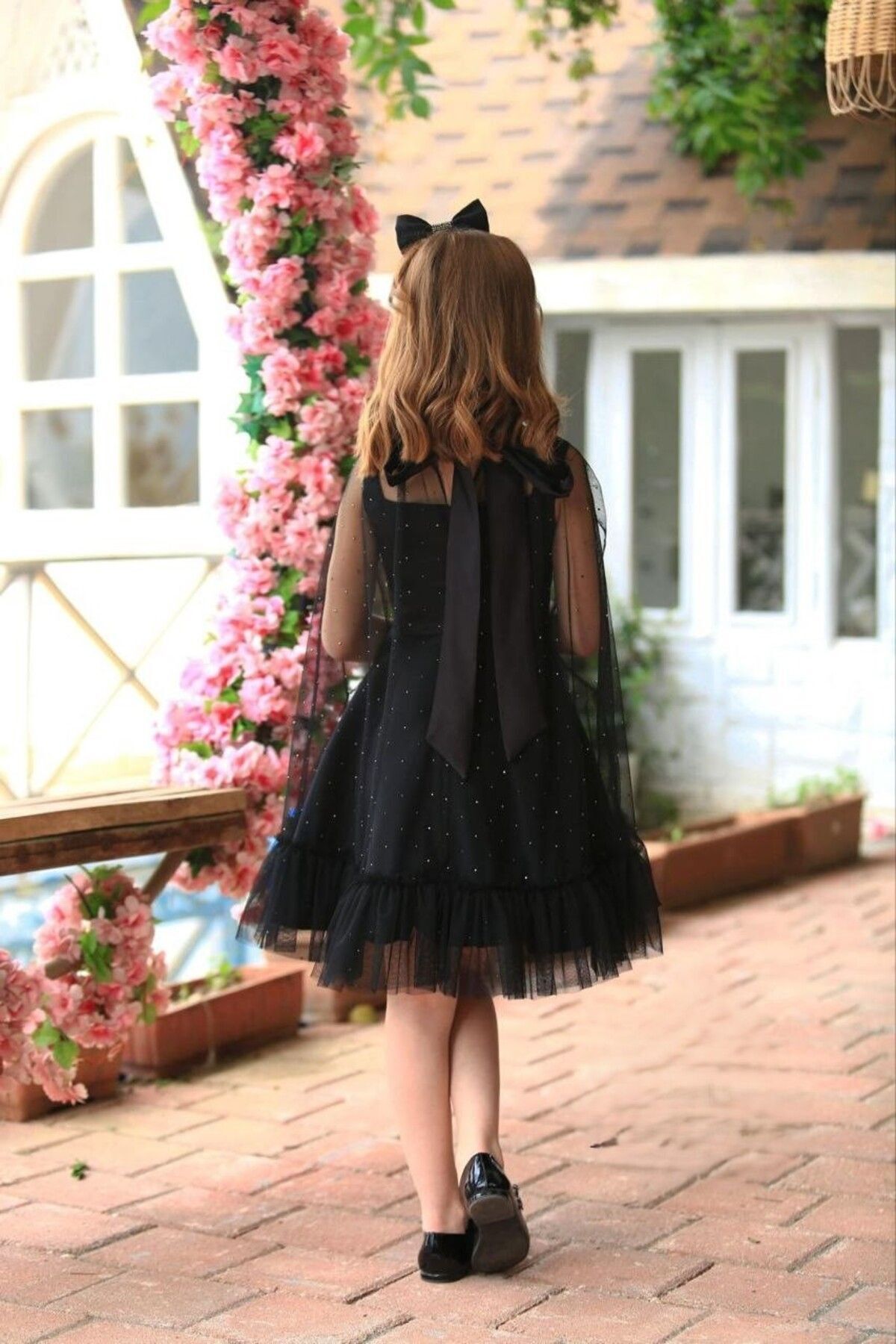 Ribbon kids-Girl Kid Wedding Graduation Dress+ Bridal Cape+ with Bag+ Crown 2