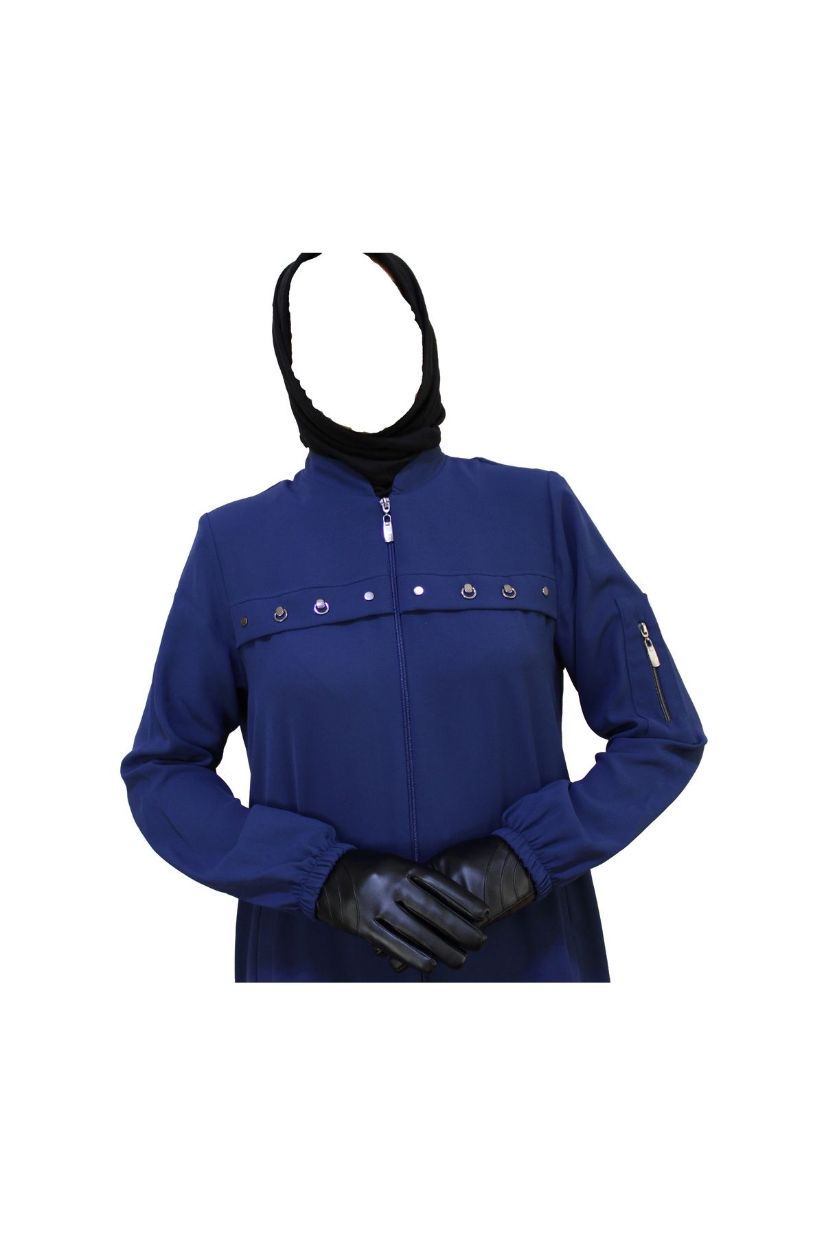 HESNA-6554 Model Blue Ferace - Dimensiune mare, design elegant cu fermoar 3