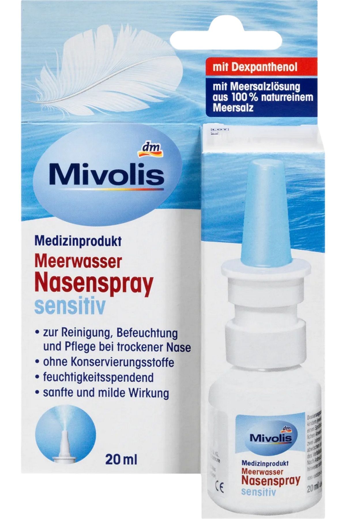mivolis Meerwasser Nasenspray Sensitiv- Deniz suyu burun spreyi- Hassas- 20ml