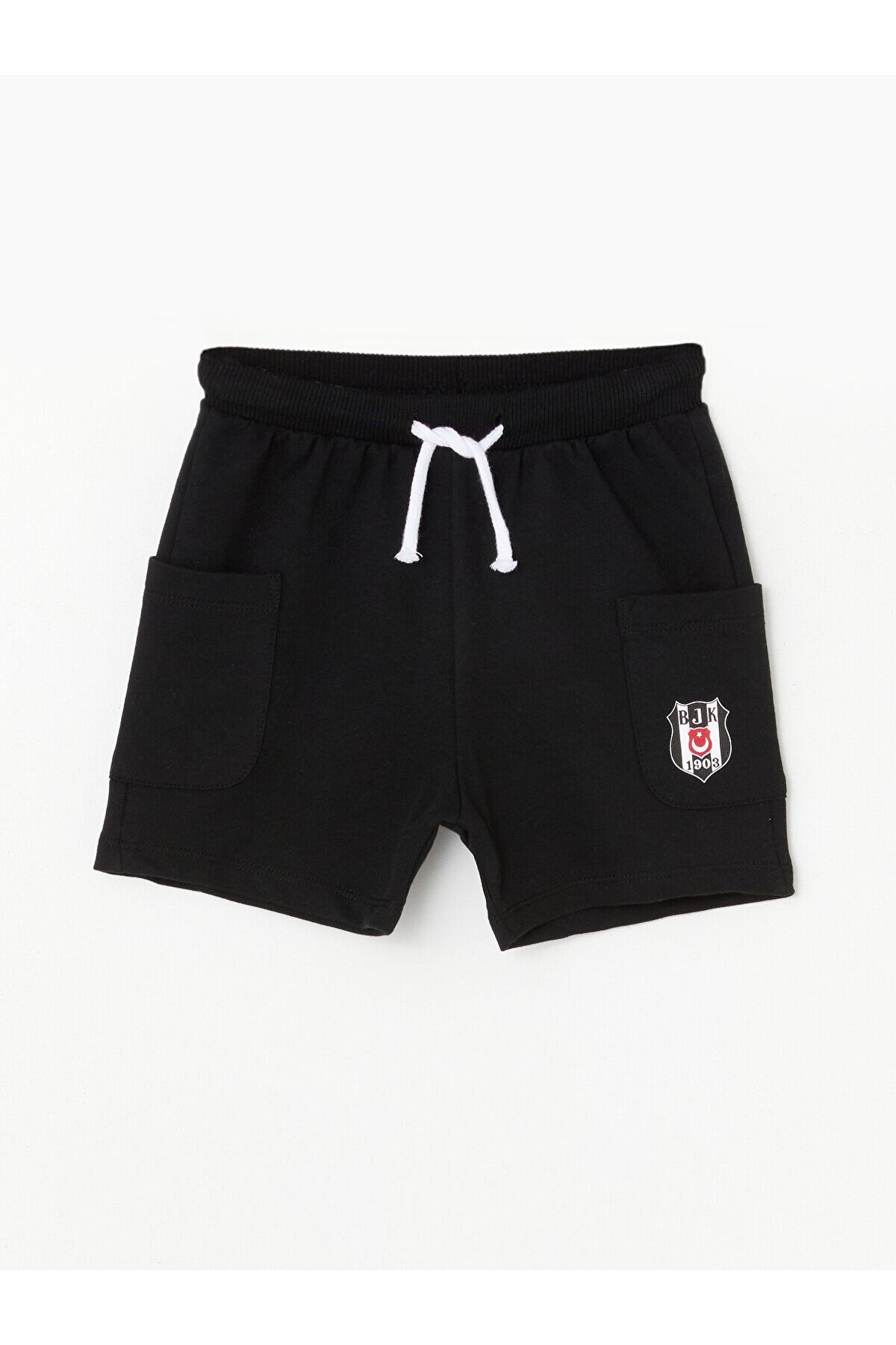 LC Waikiki LCW Beli Lastikli Beşiktaş Baskılı Erkek Bebek Şort