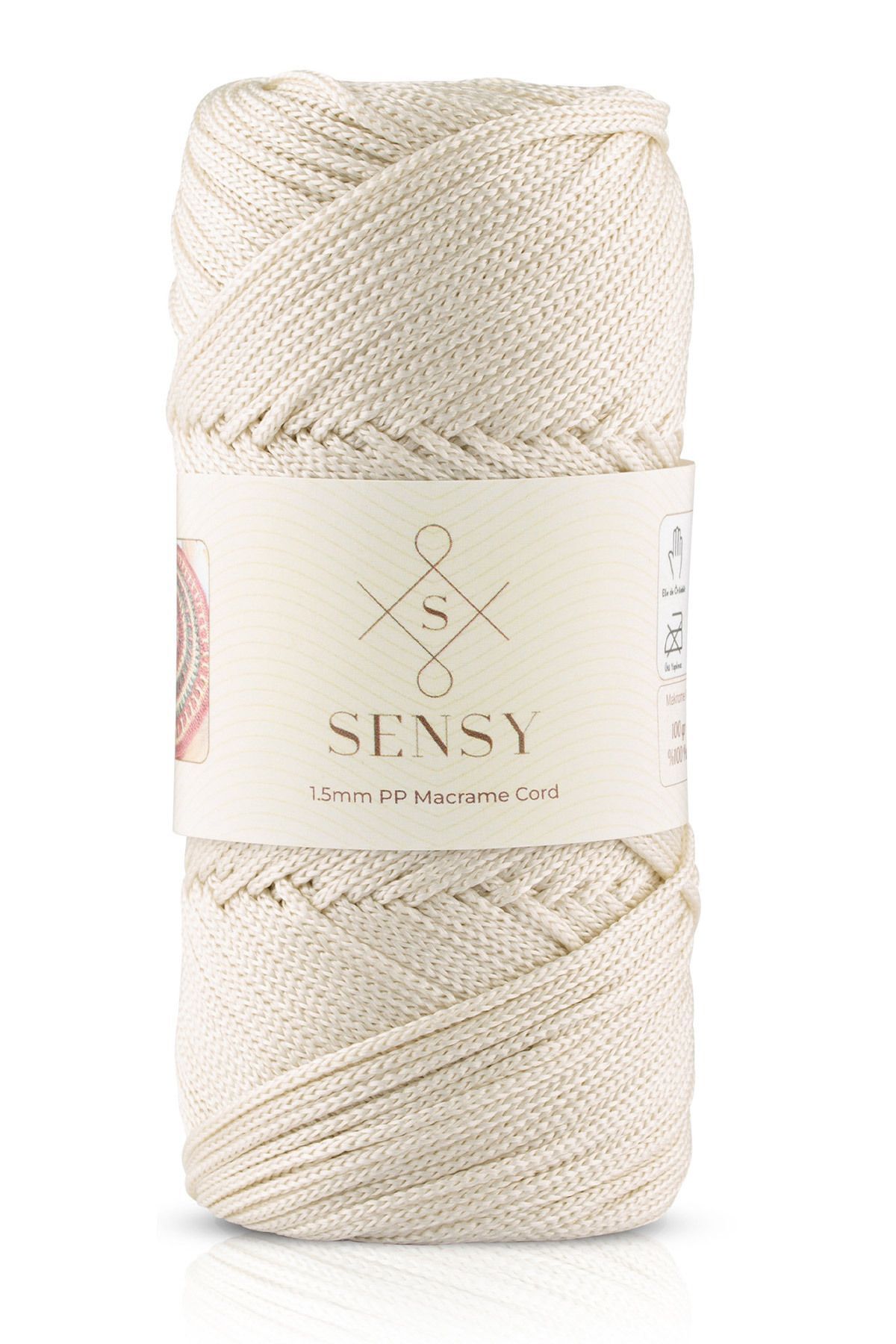 SENSY-1.5 Mm - 100 gr Polyester Macrame Thread Ecru 150 M Polyester Macrame Thread Supla Thread And Bag Thread 1