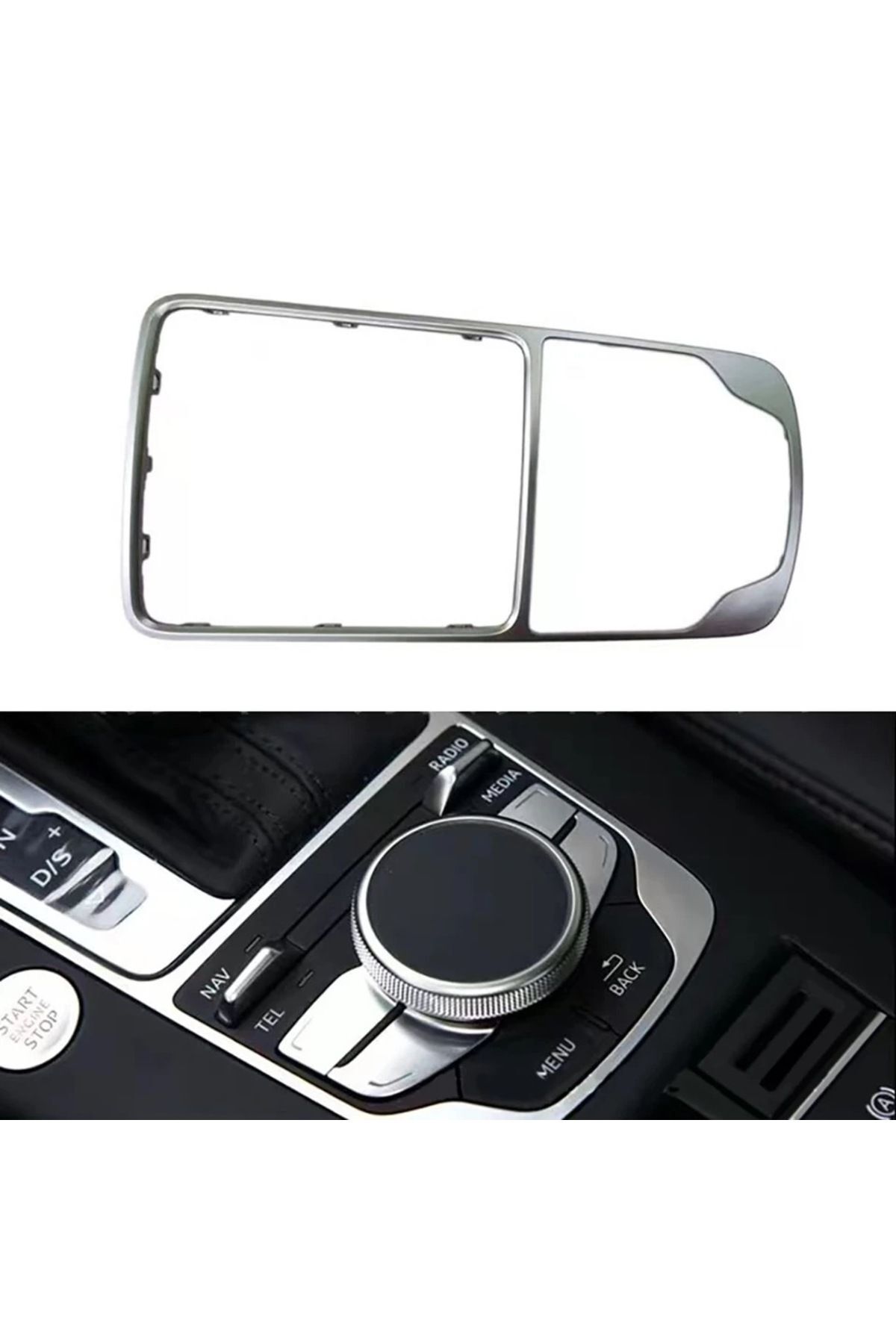 エジデ　803535サイドアクリル YıldızTuning Audi A3 Vites Mmi Konsol Çerçevesi Krom Nikelaj 2013