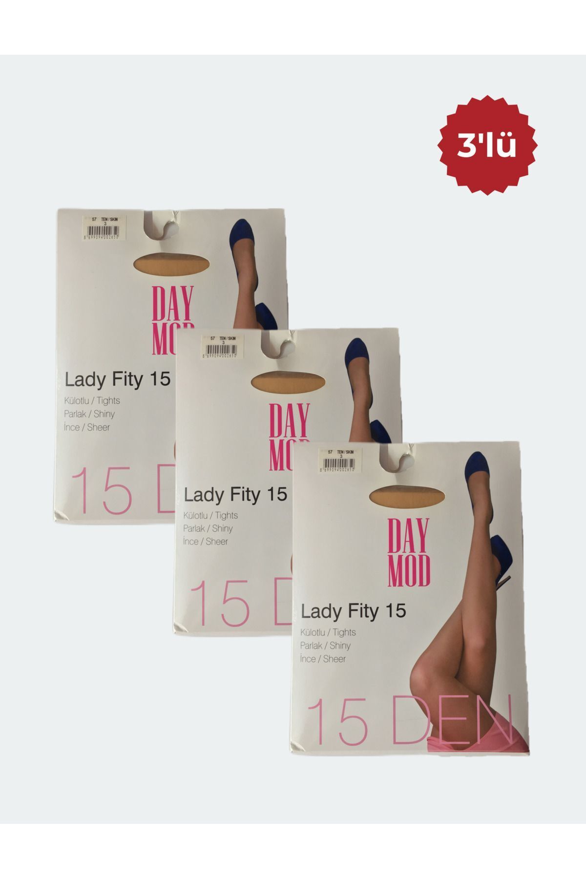 DAYMOD ÇORAP-Day Mod Thin Pantyhose Size 3 Pack of 3 1