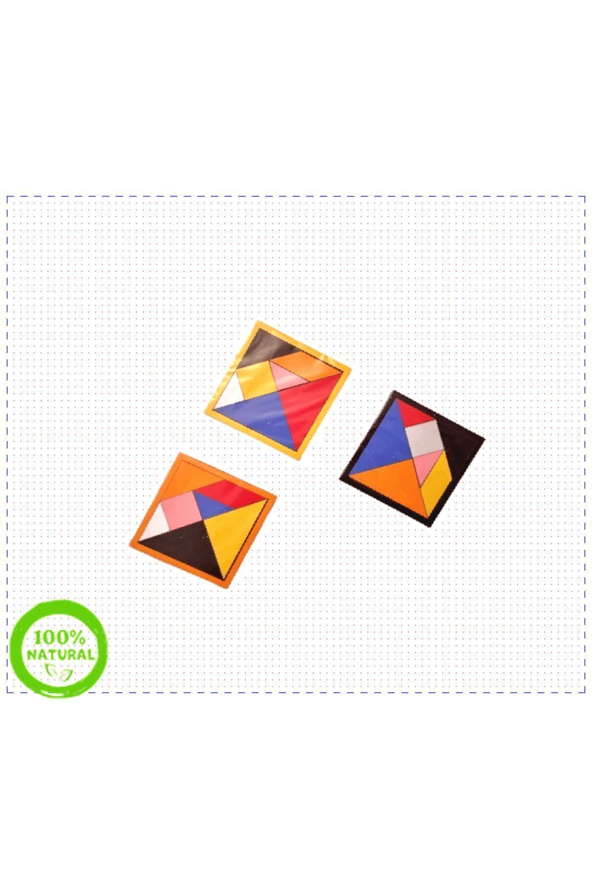 OMZ Ahşap Tangram Zeka Oyunu 6mm 14x14cm 3 Adet Kız Cocuk Erkek Cocuk Egitici Ürün Montessori Oyuncakla fotoğrafı 6 (önizleme)