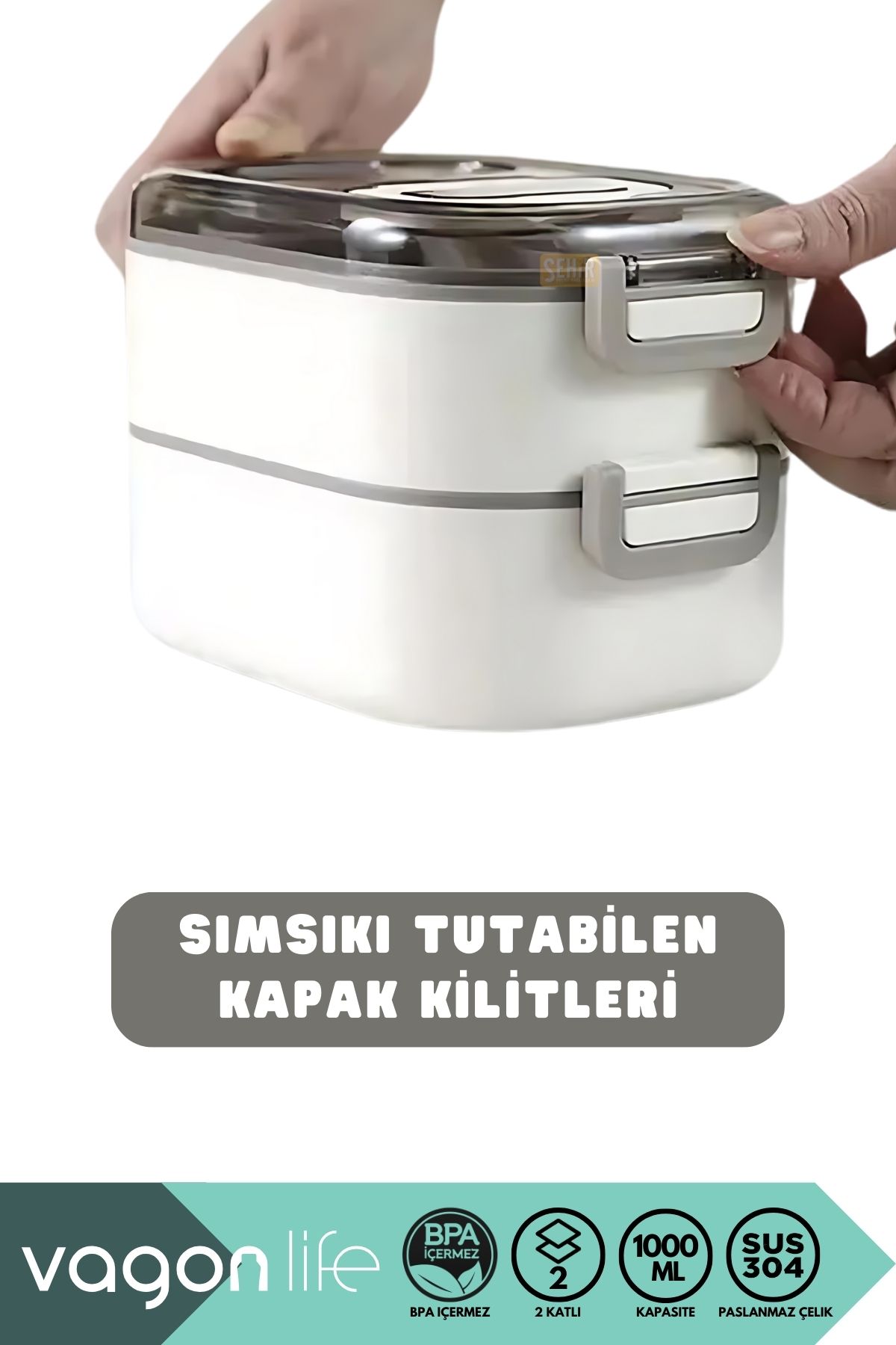ست ظروف کمپینگ آبی BENTO 1000ml Lunchbox مجموعه جدید Double Floor 3 جعبه ناهار خوری خط اکسپدیشن استیل Vagonlife