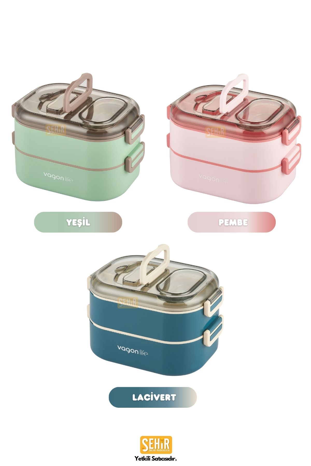 ست ظروف کمپینگ آبی BENTO 1000ml Lunchbox مجموعه جدید Double Floor 3 جعبه ناهار خوری خط اکسپدیشن استیل Vagonlife