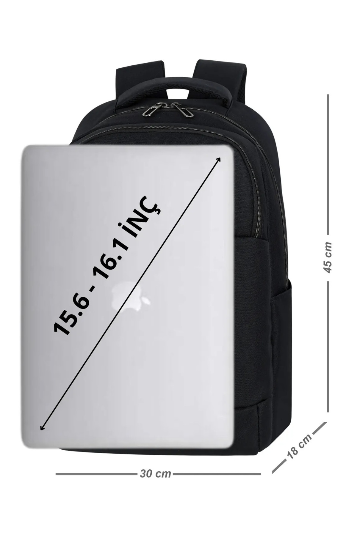 کوله پشتی زنانه مشکی ATHLETIC | FR20606 اورجینال - تصویر 2