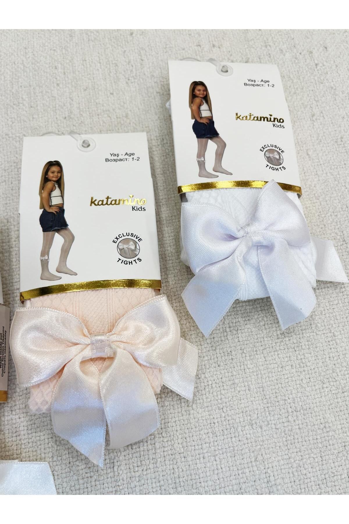 Katamino-Pantyhose for Baby Girl and Child - Bow Detailed Edge 5