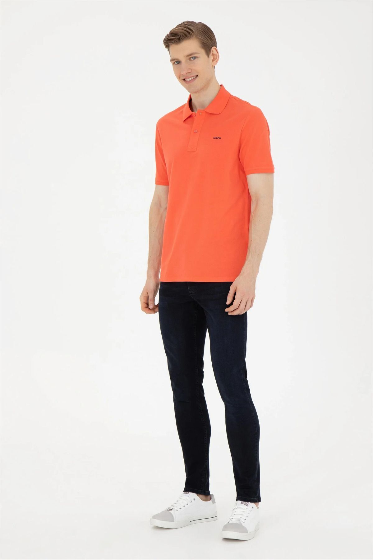 تی شرت یقه پولو صورتی مردانه پایه اصلی چوگان ASSN U.S. Polo Assn.