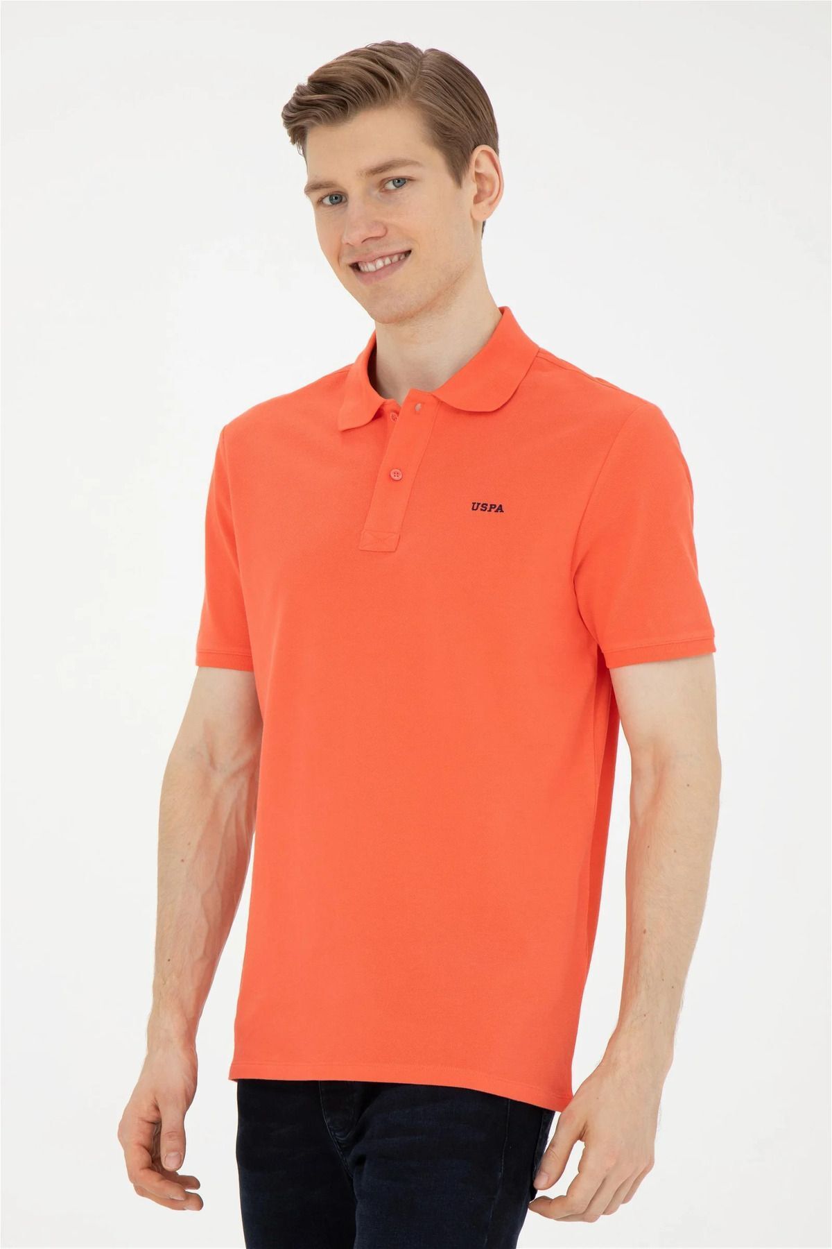 تی شرت یقه پولو صورتی مردانه پایه اصلی چوگان ASSN U.S. Polo Assn.