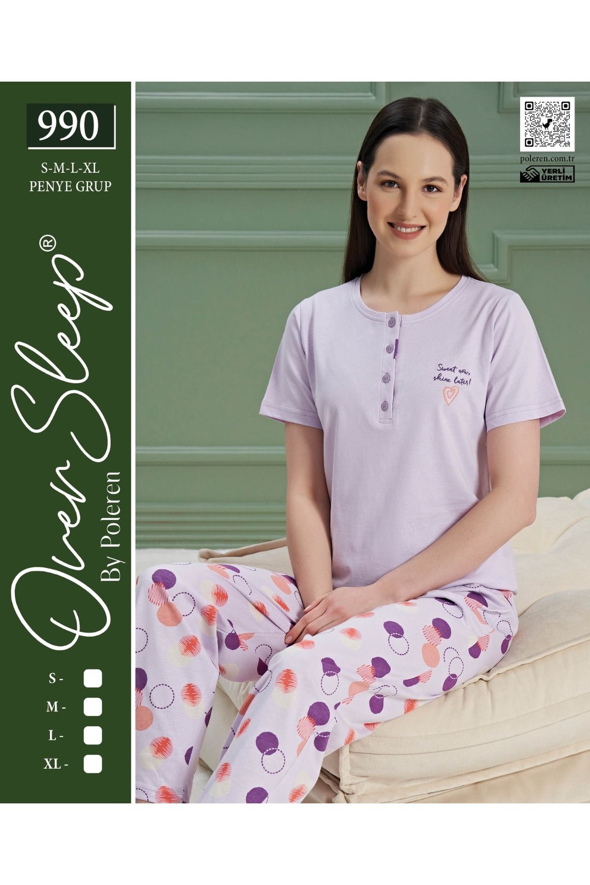 Over Sleep by Poleren-طقم بيجامة OVER SLEEP Lilac K. Sleeve - 990 1