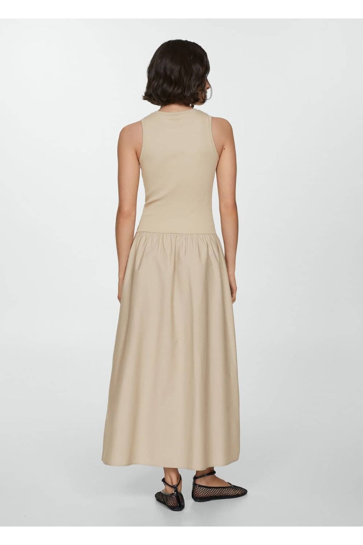 MANGO Woman-Rochie în linie A combinată 4