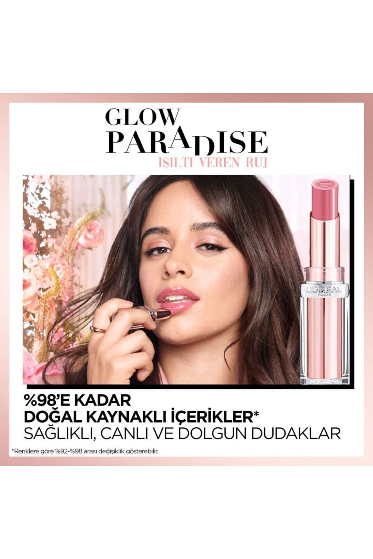 رژلب مومیایی کننده L'oral Paris Glow Paradise - رژ لب درخشان 112 پاستل Exaltation L'Oreal Paris