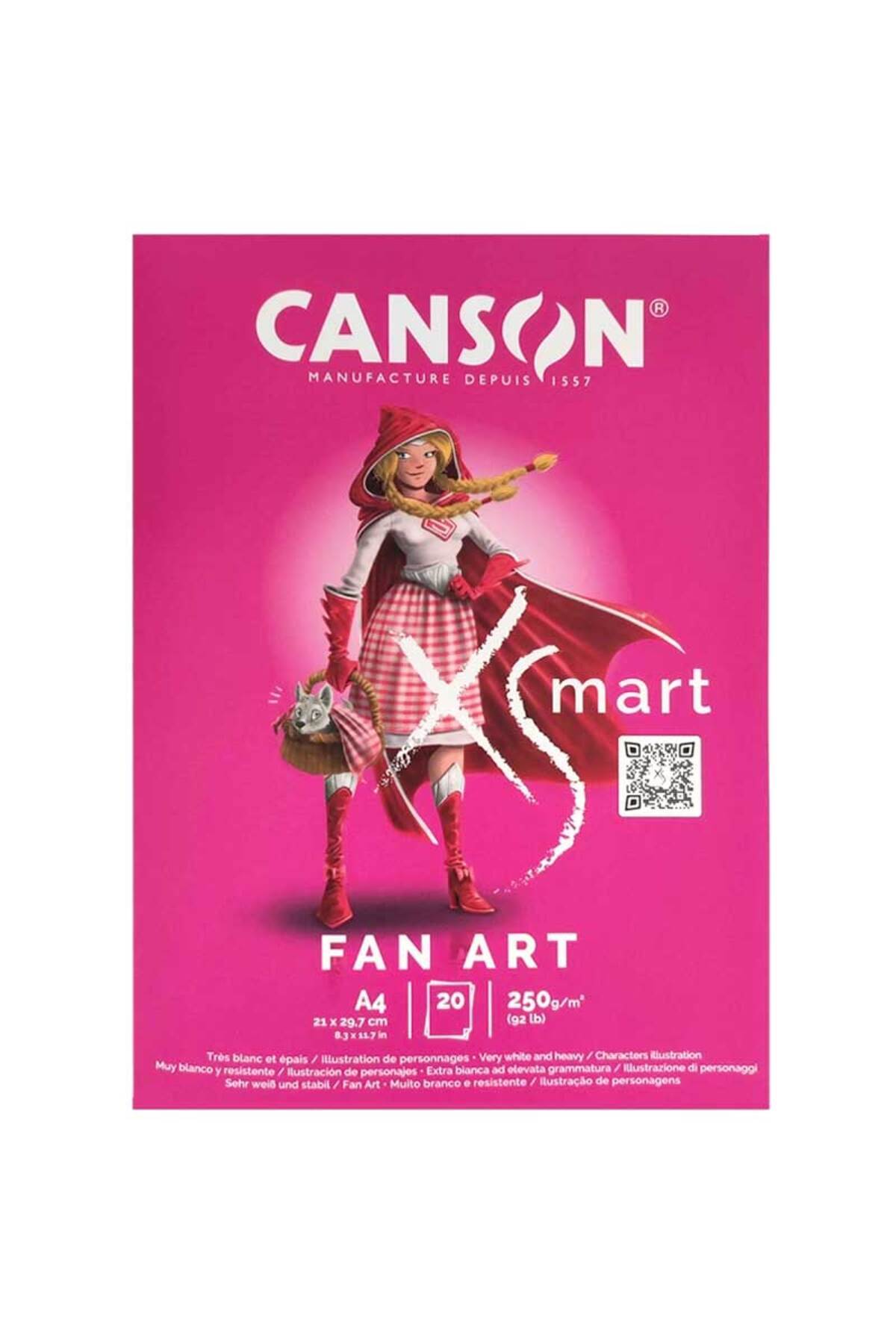 Canson-لوحة فنية لمروحة دفتر الملاحظات XSmart - 250 جم، 20 ورقة، مزيج A4، أقلام رصاص وقلم تحديد 1