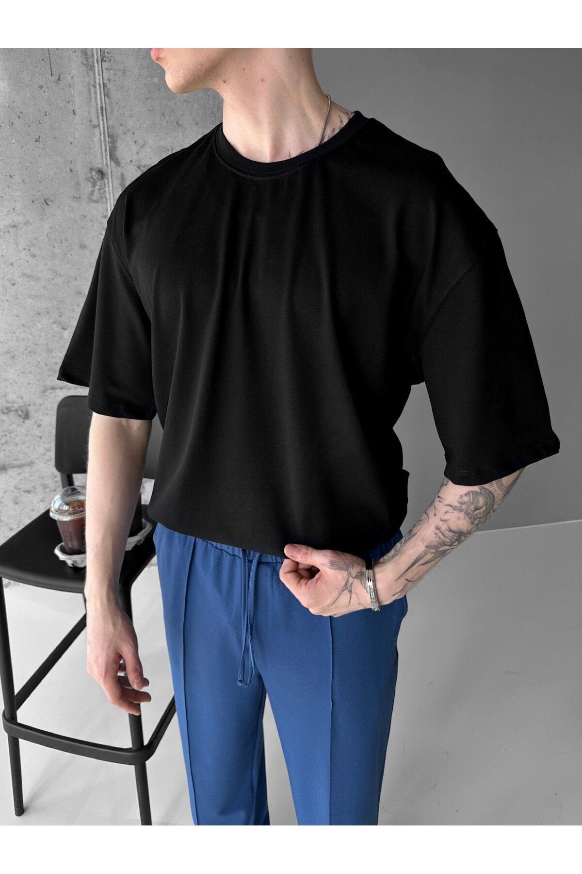 ablikaonline Футболка Oversize Basic Черная TST.0052