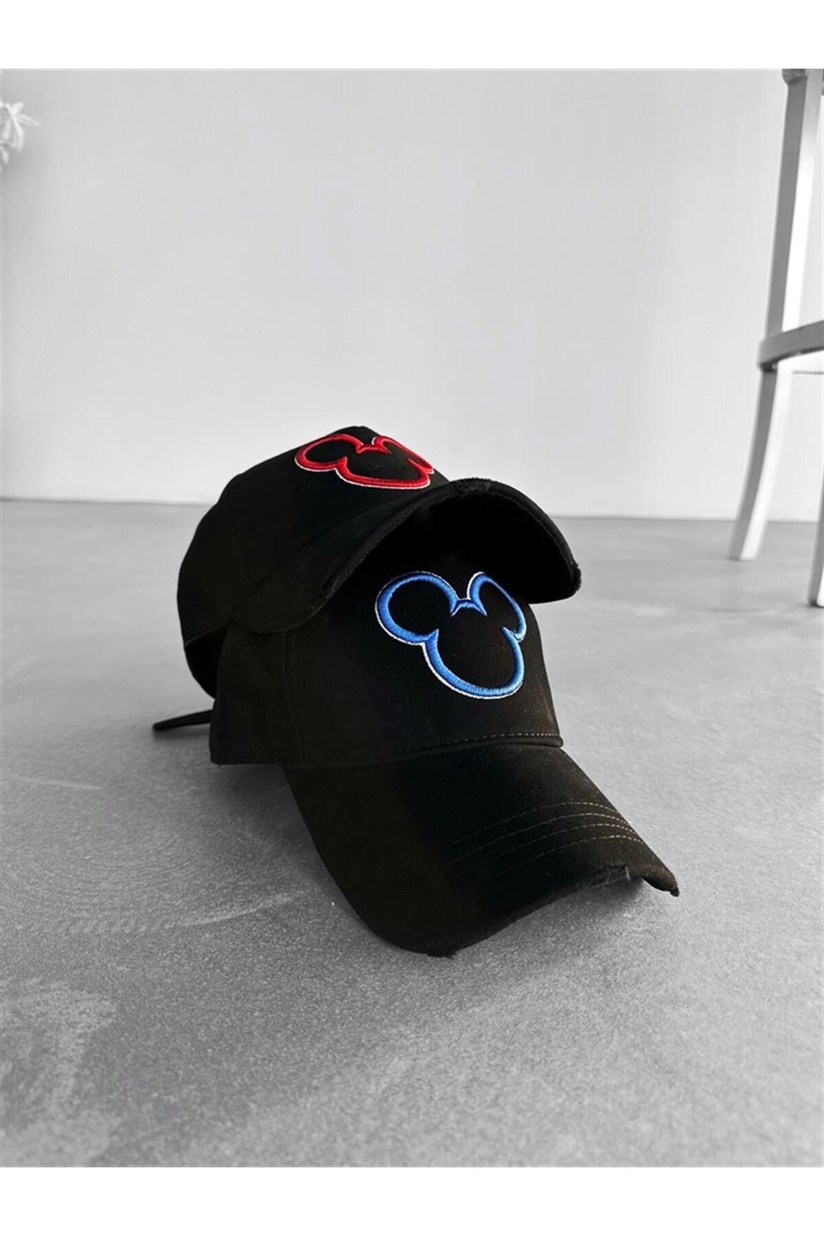 ablukaonline Mickey Mouse Silüet Şapka Kırmızı SPK.0001