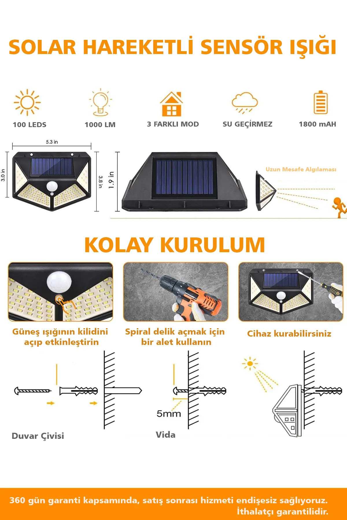2'li Güneş Enerjili Hareket Sensörlü Bahçe Havuz Lambası 2 Adet Fonksiyonel Tasarım Estetik Görünüm 4