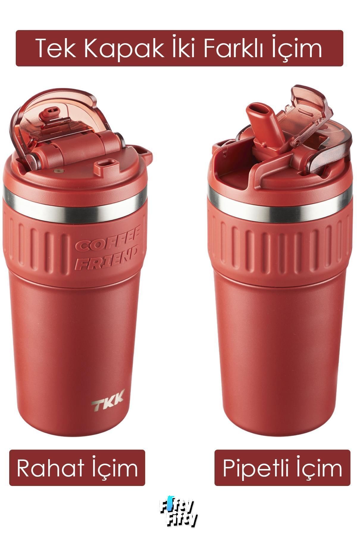 فلاسک قرمز TKK 630 میل سری ویژه فنجان قهوه لیوان فولادی Vagonlife