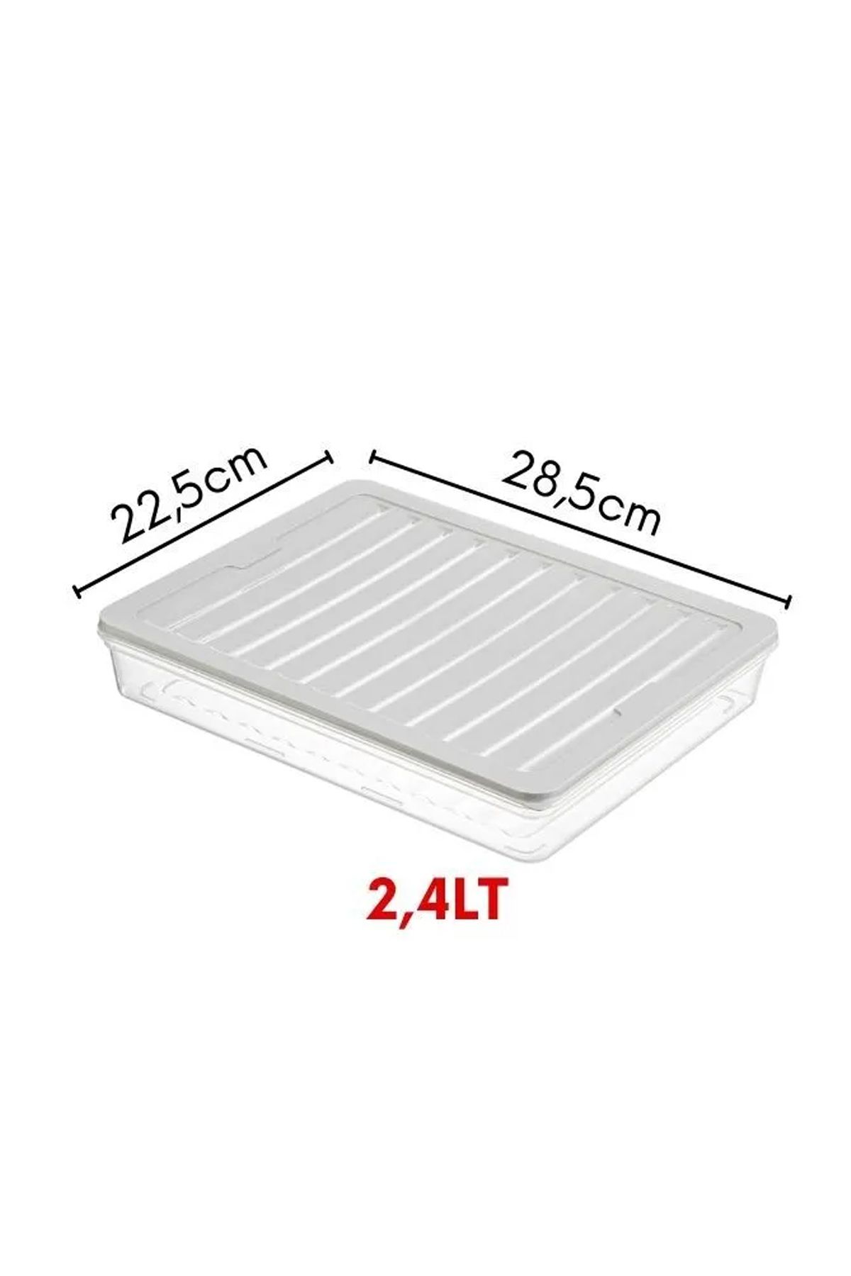 FİTHOME-Set of 4 Refrigerator and Freezer Freeze Organizer Multipurpose Airtight Storage Container 4X2400Ml 8