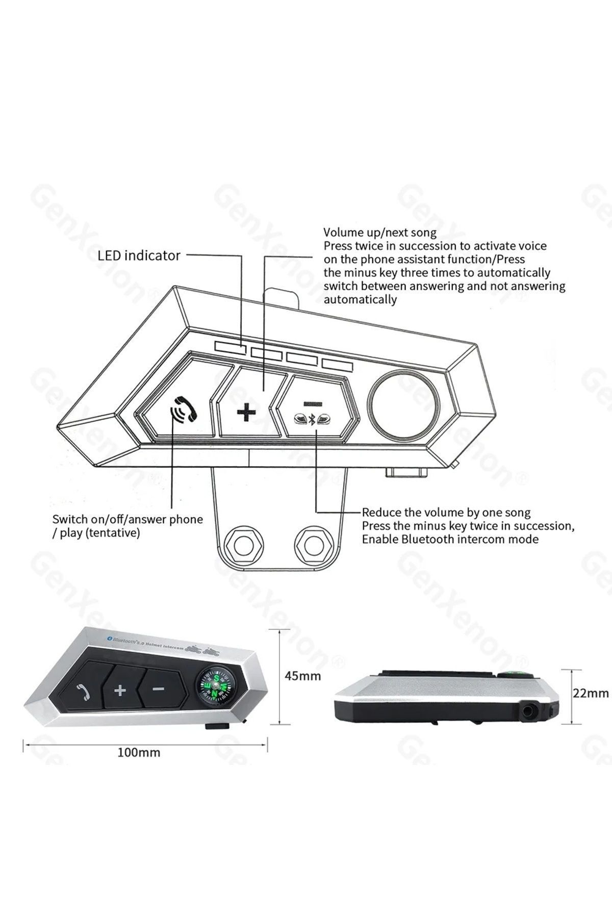 Zoli-Bt22b Motorcycle Bluetooth Headset And Helmet Intercom Two Rider Connection Pairing Interphone 3